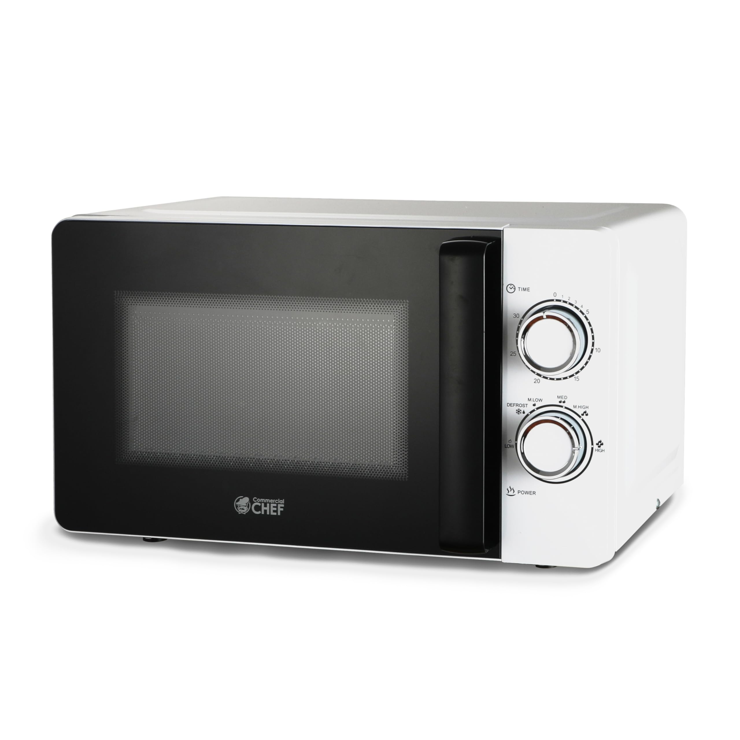 Commercial Chef White Microwave 0.7 Cu. Ft. With Rotary Switch Knob, 700W Countertop Small Microwave With Microwave Turntable Pl