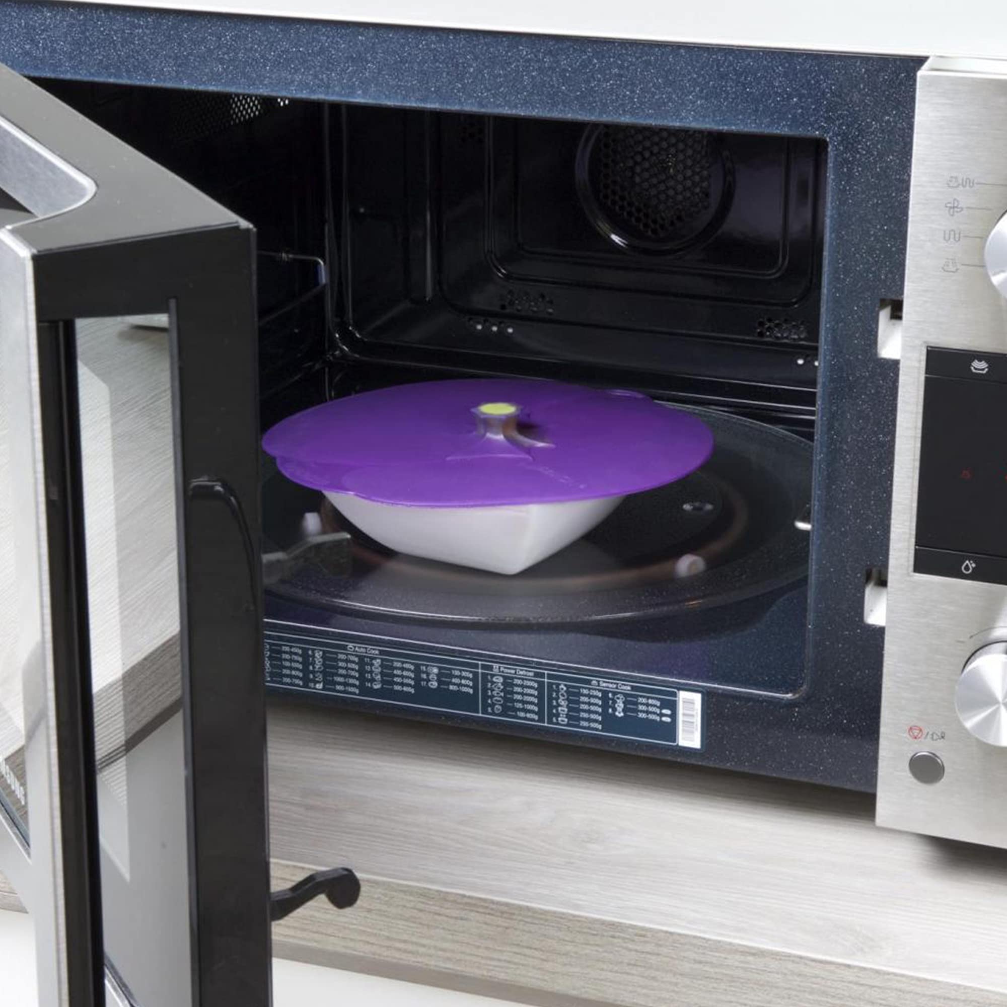 Charles Viancin - Eggplant Silicone Lid For Food Storage And Cooking - 8''/20Cm - Airtight Seal On Any Smooth Rim Surface - Bpa-