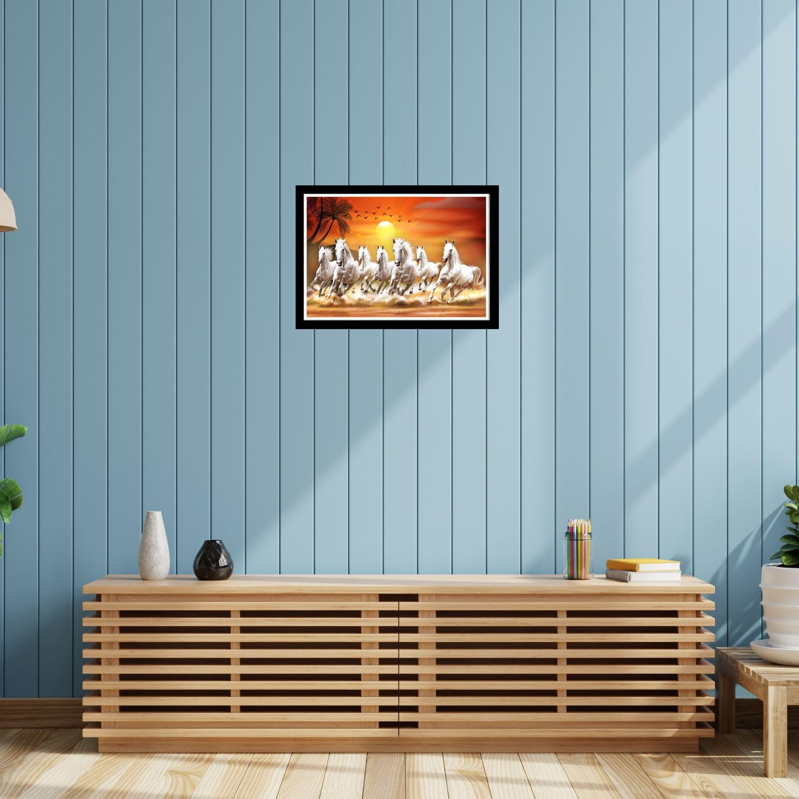 Great More 7 Hours Picture With Framevastu Painting With Frame Sunrise Vastu Painting Wall Decor Painting For Living Room Office