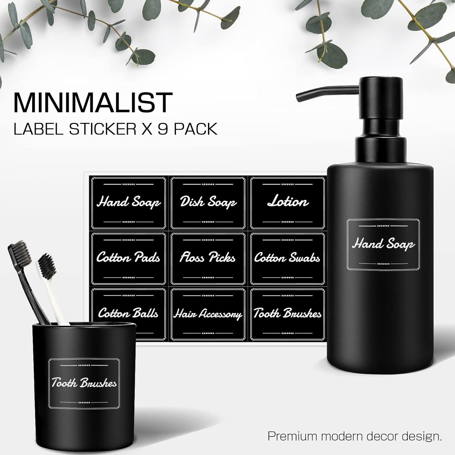 Alpiriral Matte Black Bathroom Accessories Set, 5 Pcs Bathroom Accessories Set, Glass Soap Dispenser And Toothbrush Holder Set,