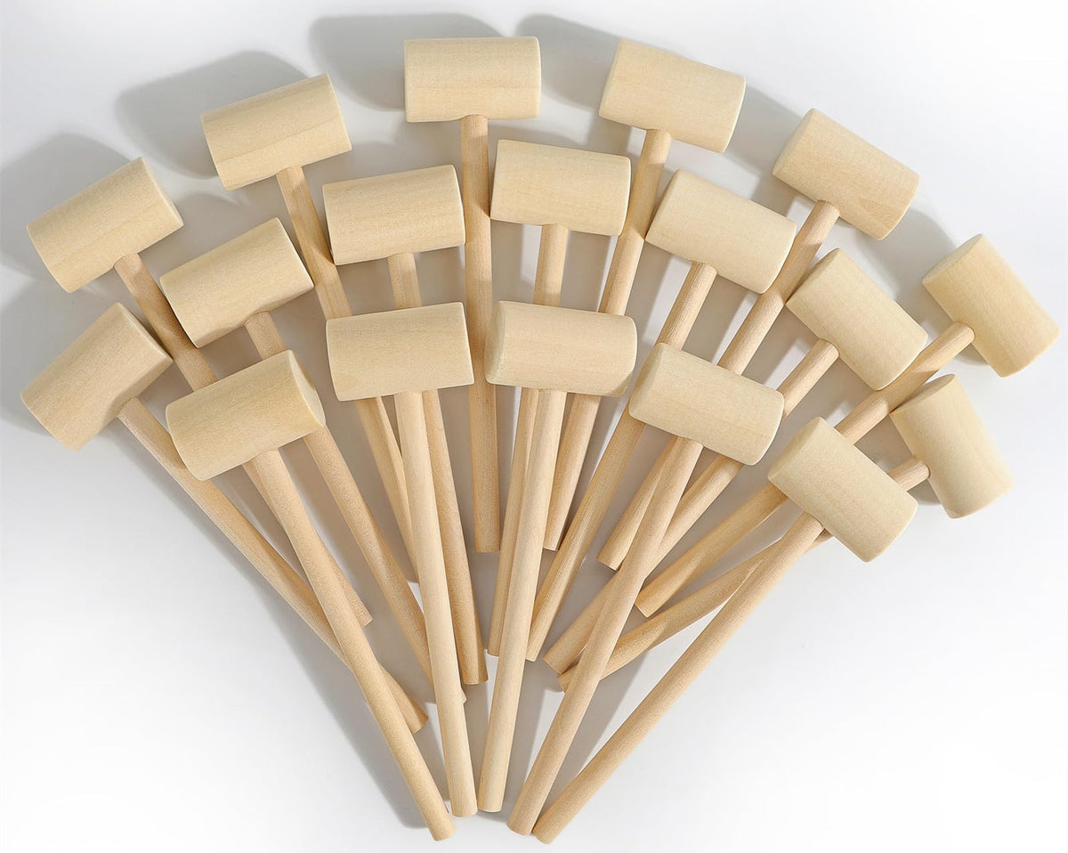 10Pack Wooden Hammer For Chocolate Mold Breakable Heart Hammer, Wooden Mallets For Chocolate Smash Pounding Beating Mini Gavel F