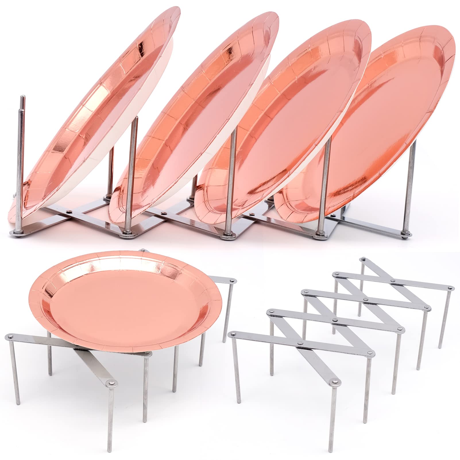 2 Pack Dish Plate Drying Rack, Retractable Dish Drying Rack, Multi-Functional Plates Cup Bowl Pot Pan Lid Storage Holder Organiz
