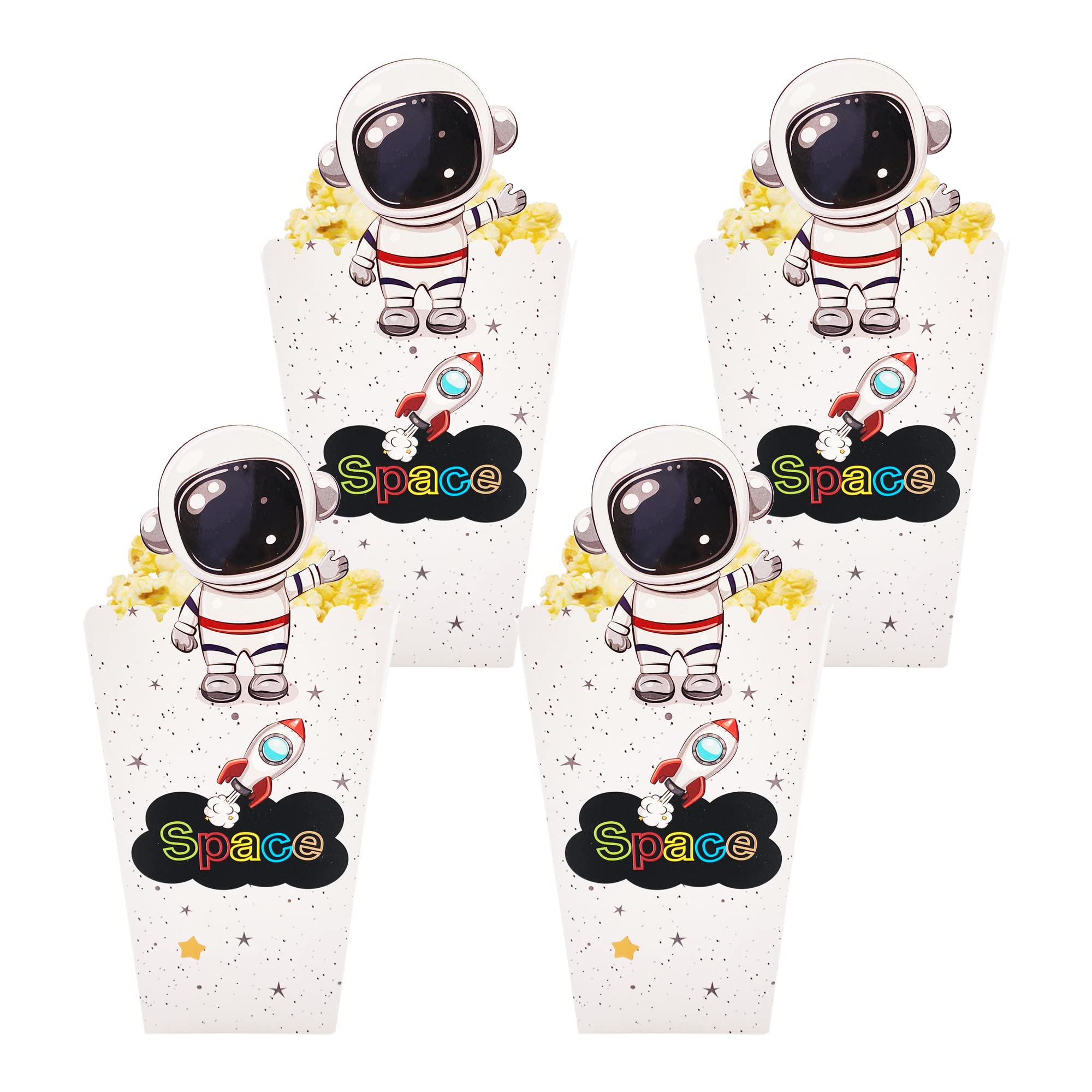 Sumerk 12 Pack Space Popcorn Boxes Movie Night Popcorn Containers For Party Paper Popcorn Boxes Snack Candy Treat Boxes For Baby