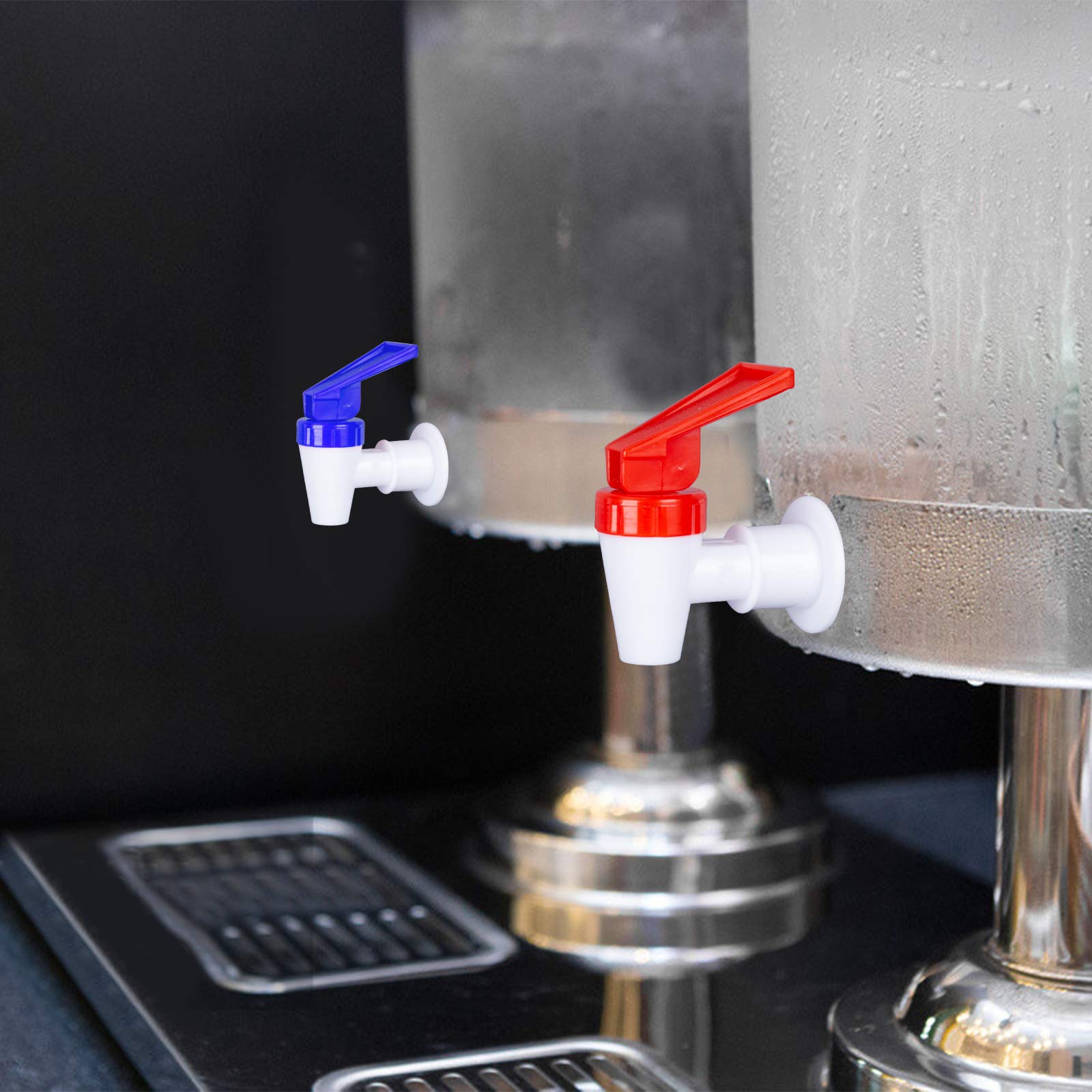 Ohoh 4 Sets Bpa-Free Replacement Cooler Faucet, 2 Blue And 2 Red Reusable Water Dispenser Tap Set, Internal Thread Plastic Spigo