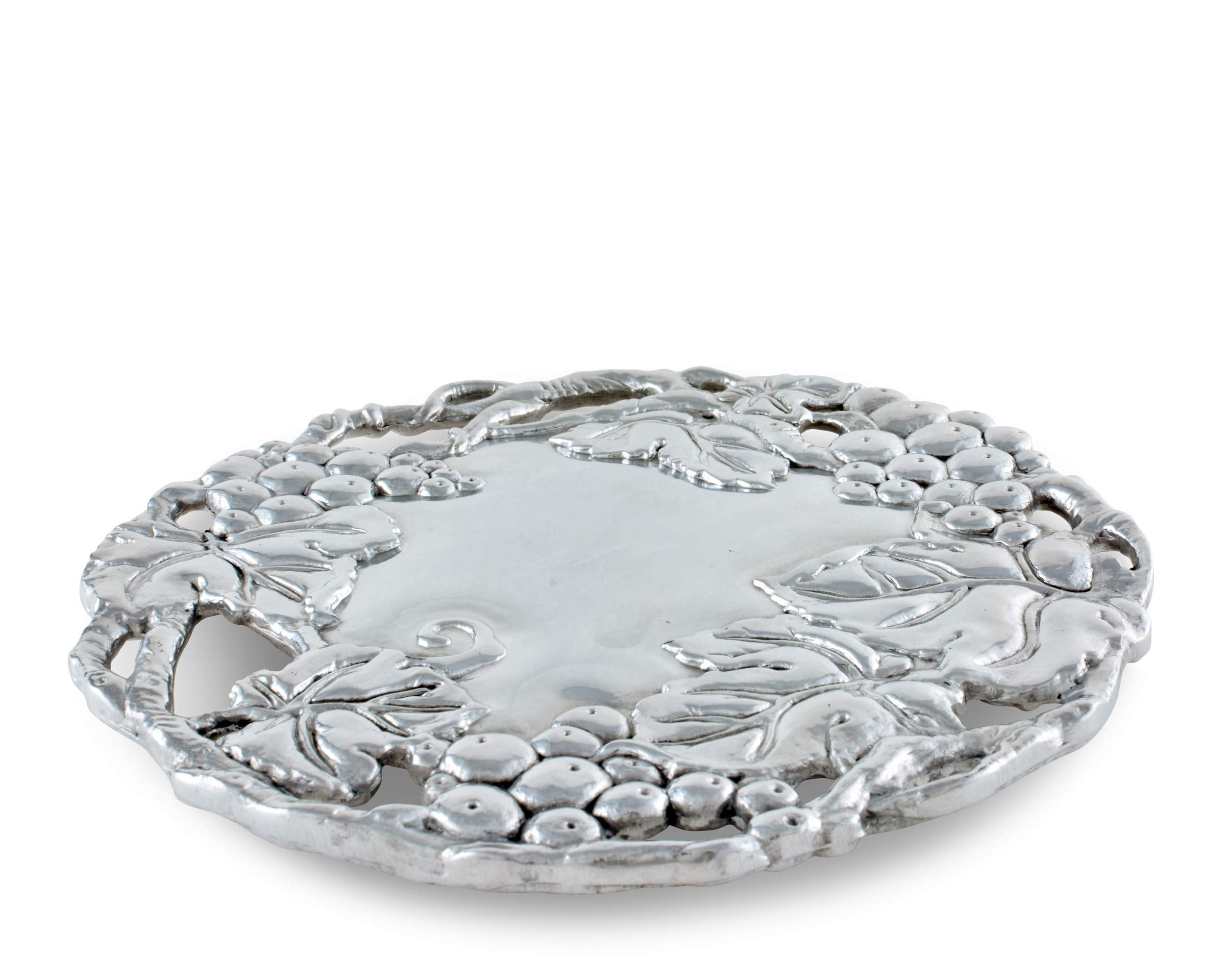 Arthur Court Metal Grapevine Trivet Classic Grape Pattern Detailly Sand Casted Aluminum With Artisan Quality Hand Polished Hot P