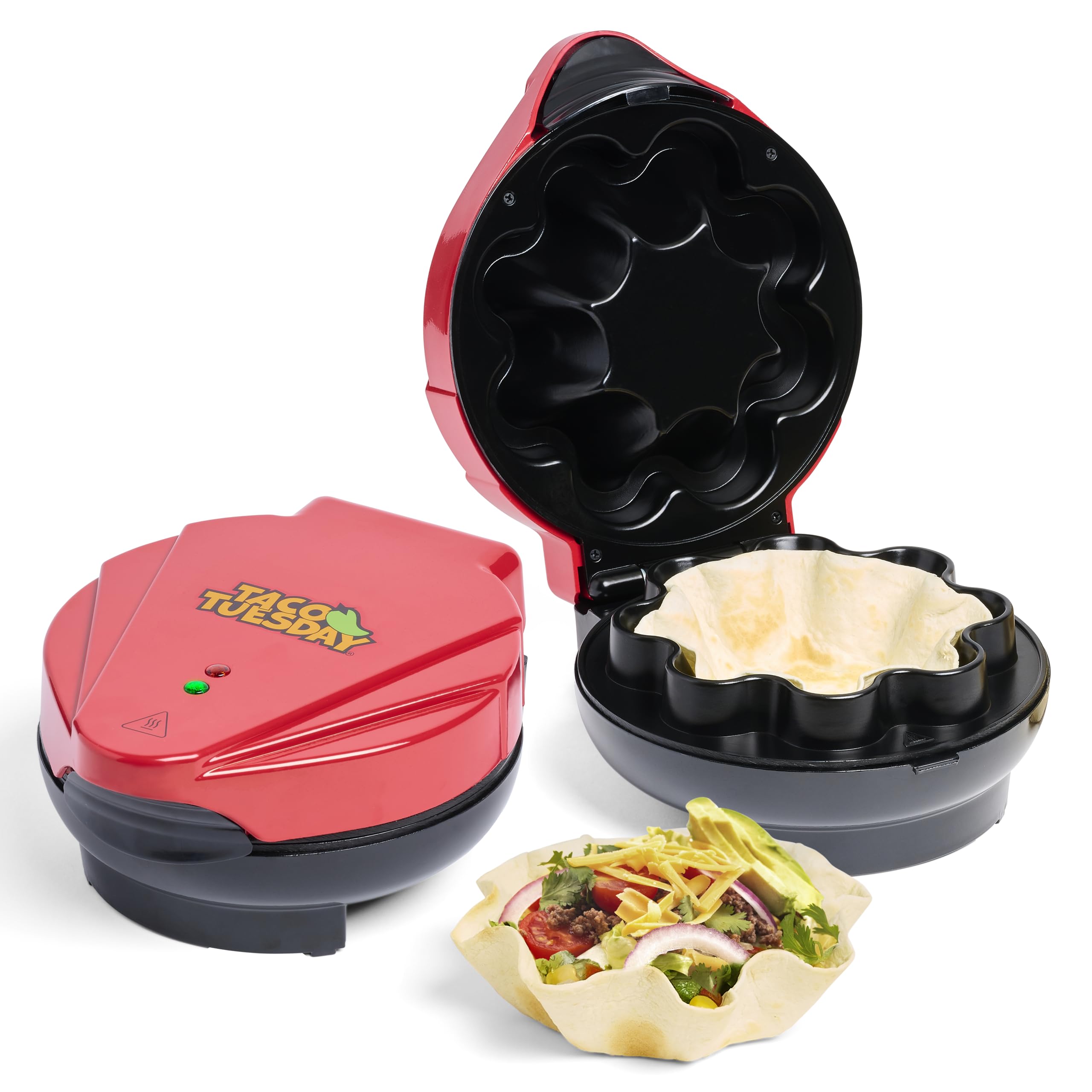 Nostalgia Taco Tuesday Tortilla Bowl Maker For Baked Taco Bowls, Tostadas, Salads, Dips, Appetizers, And Desserts, 8 To 10 Inch