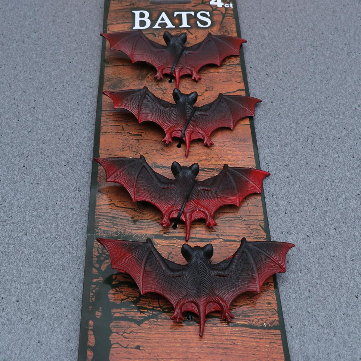 Ciieeo 4pcs Bat Decor Rubber Hanging Home Decor Wall Halloween Party Favors Makeup Stuff Glass Halloween Eve ations Party Hangin