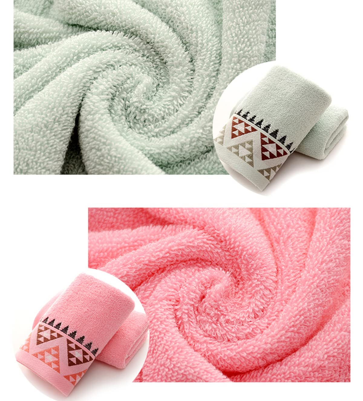 QRITY 4 Units 100% Cotton Hand Towels Bath Towels Set - Multipurpose Use Towels with High Absorbency (Variety)  Sport Towels for Beach  Bath  Hand  Face  Gym or Spa (35x75cm)