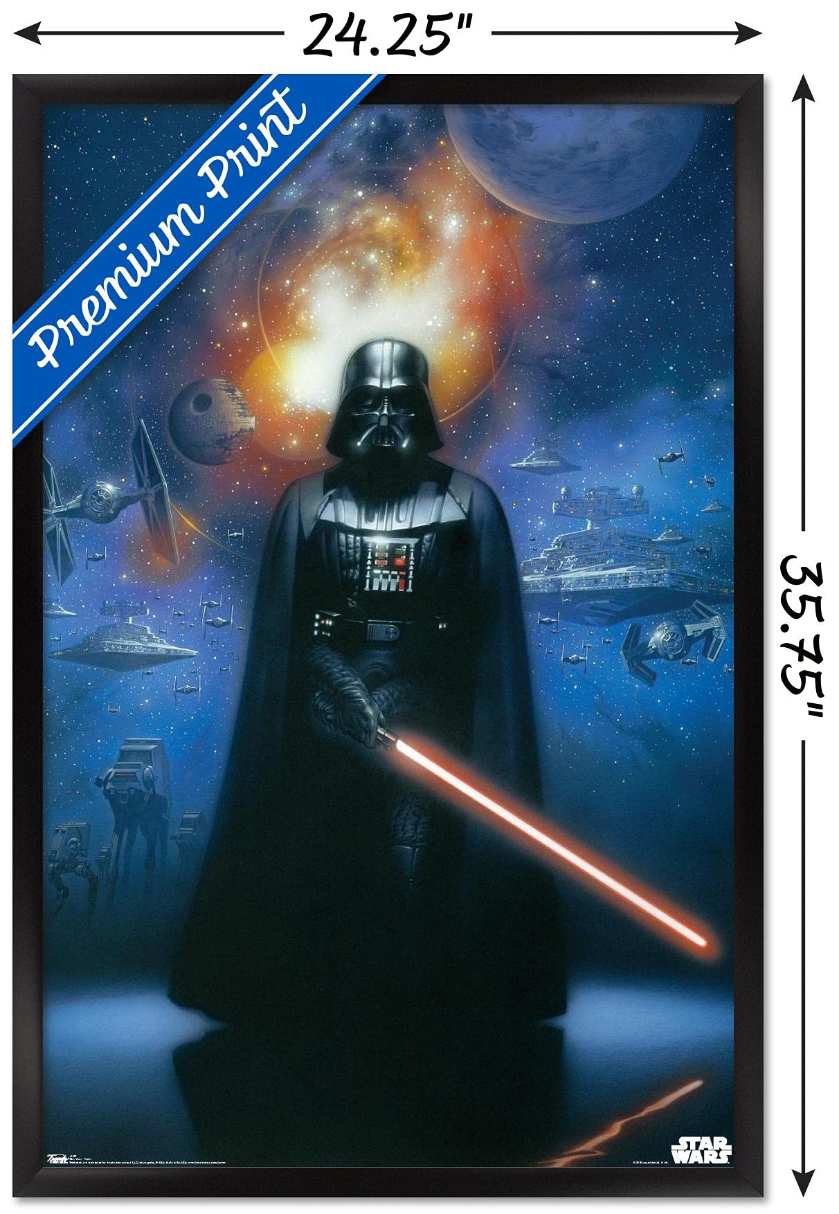 Trends International Star Wars: Saga - Vader In Space Wall Poster, 22.375'' X 34'', Black Framed Version