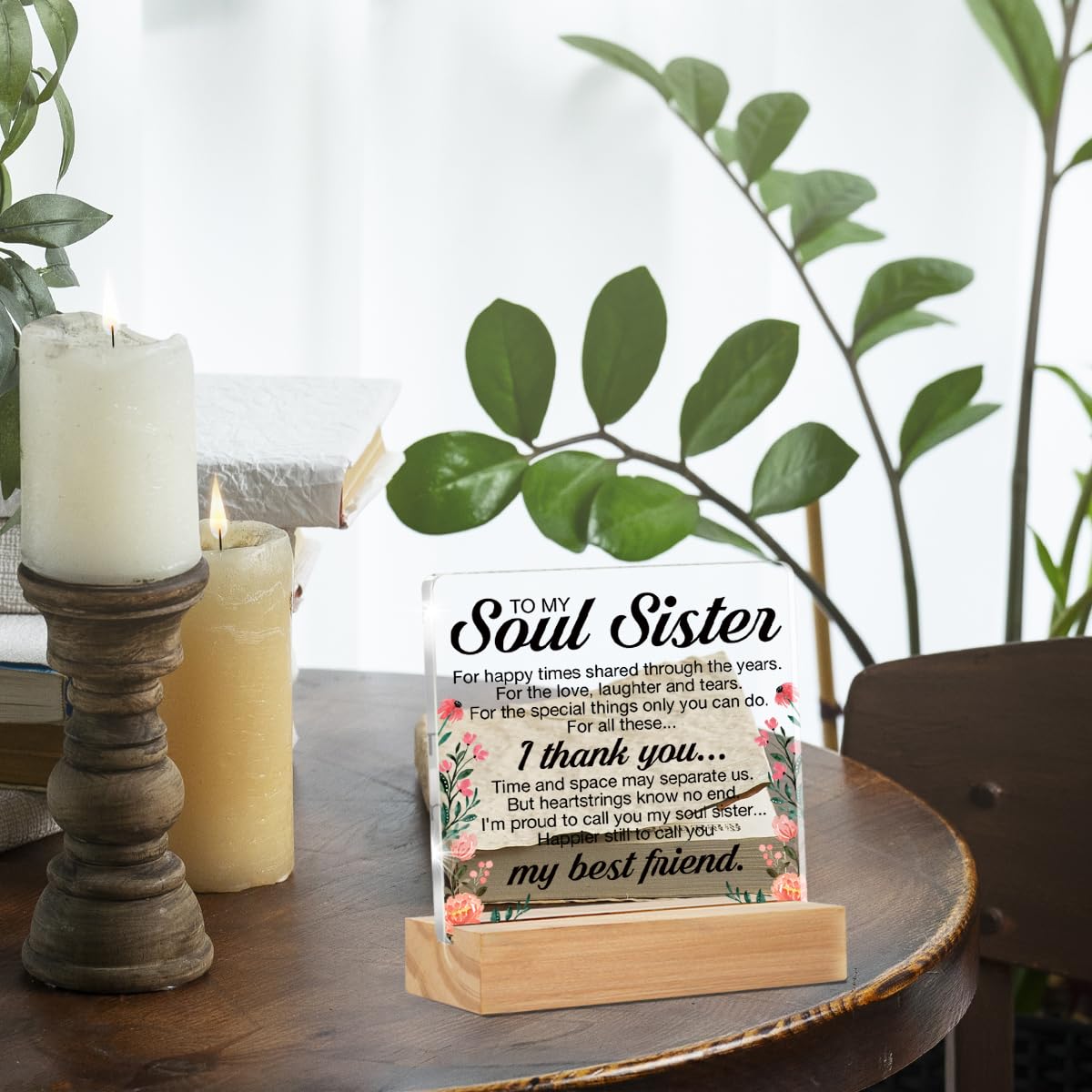 Soul Sister Gifts, Friendship Gifts for Best Friend Women, Thank You Gifts for Friends Women Soul Sister BFF, Soul Sister Clear