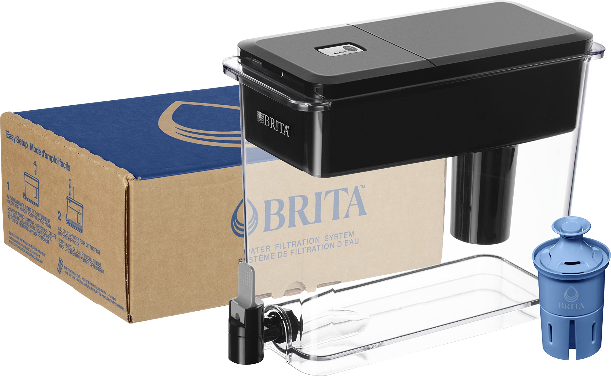 Brita Xl Water Filter Dispenser For Tap And Drinking Water With 1 Elite Filter, Reduces 99% Of Lead, Lasts 6 Months, 18-Cup Capa