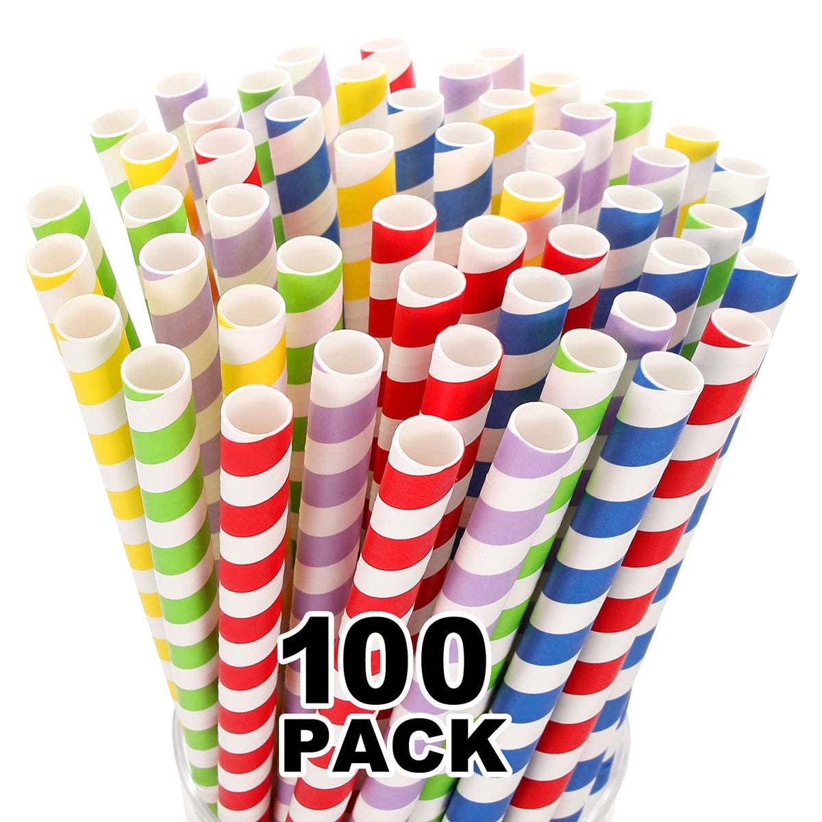 100 Pack, Extra Wide Paper Smoothie, Boba Straws - 10 Mm Wide Biodegradable Straws For Bubble Tea (Tapioca, Boba Pearls), Milksh
