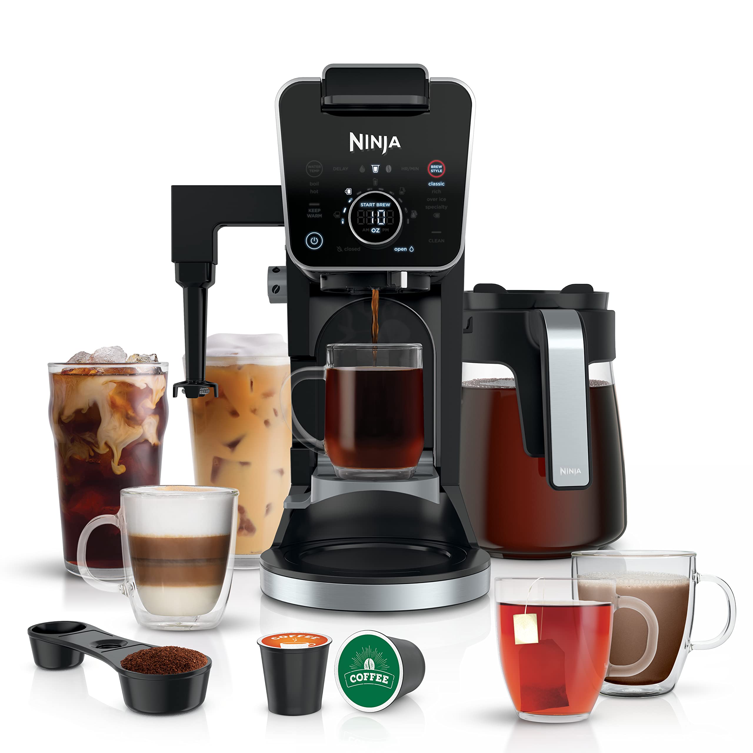 Ninja Cfp301 Dualbrew Pro Specialty 12-Cup Coffee Maker With Glass Carafe, Single-Serve, Grounds, Compatible With K-Cup Pods, Wi