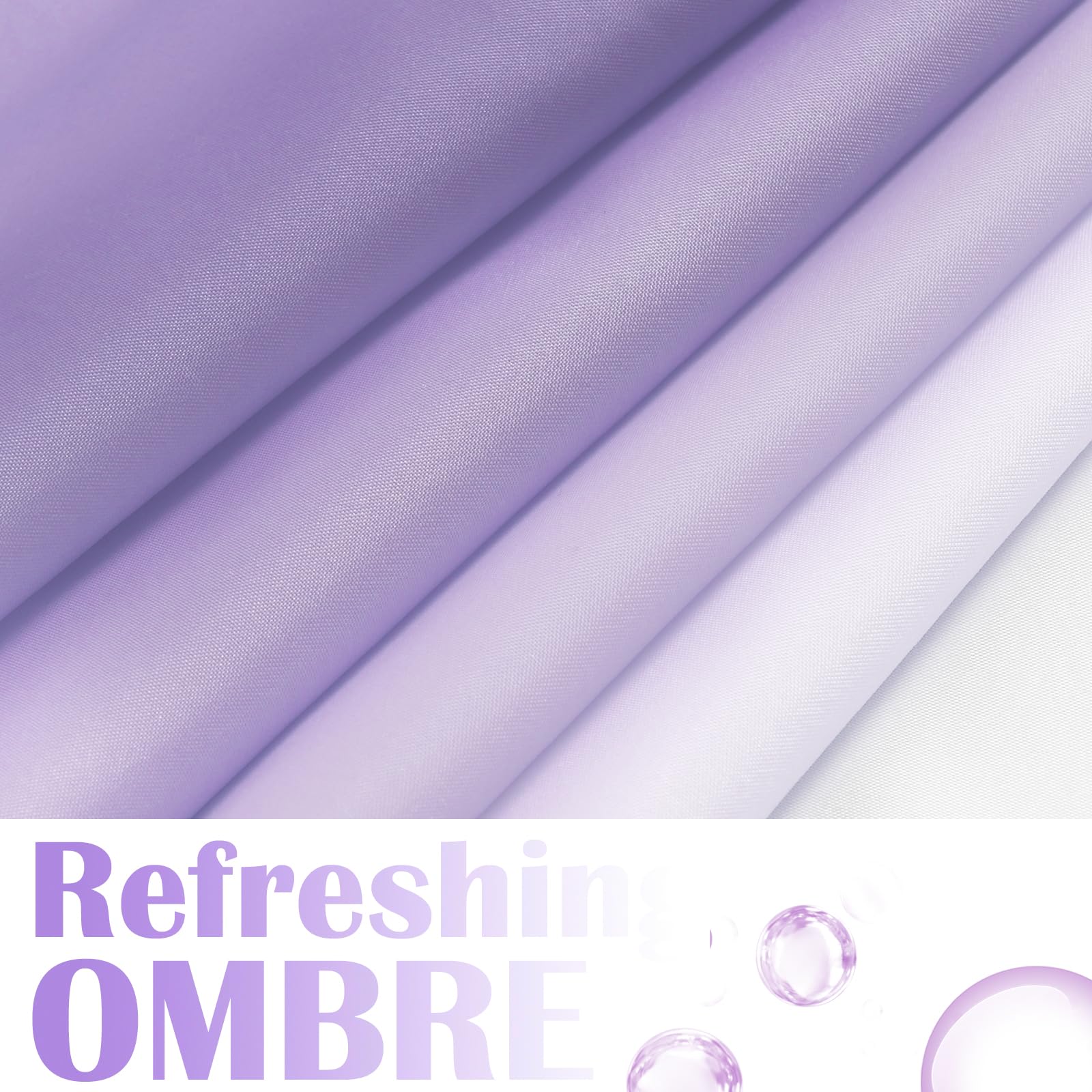 Jinchan Small Stall Shower Curtain 36X72 Inches Half Narrow Ombre Lilac Purple Fabric Shower Curtains For Bathroom Gradient Colo