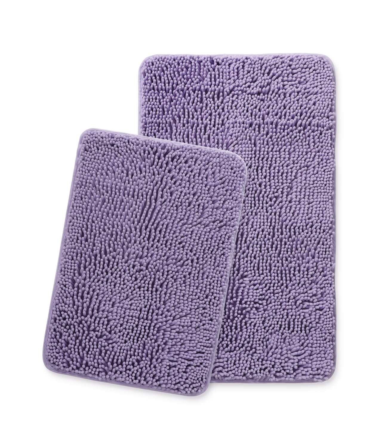 Yeaban Lavender Bathroom Rugs Sets 2 Piece - Thick Chenille Bath Mats | Absorbent And Washable Bath Rug Non-Slip, Plush And Soft