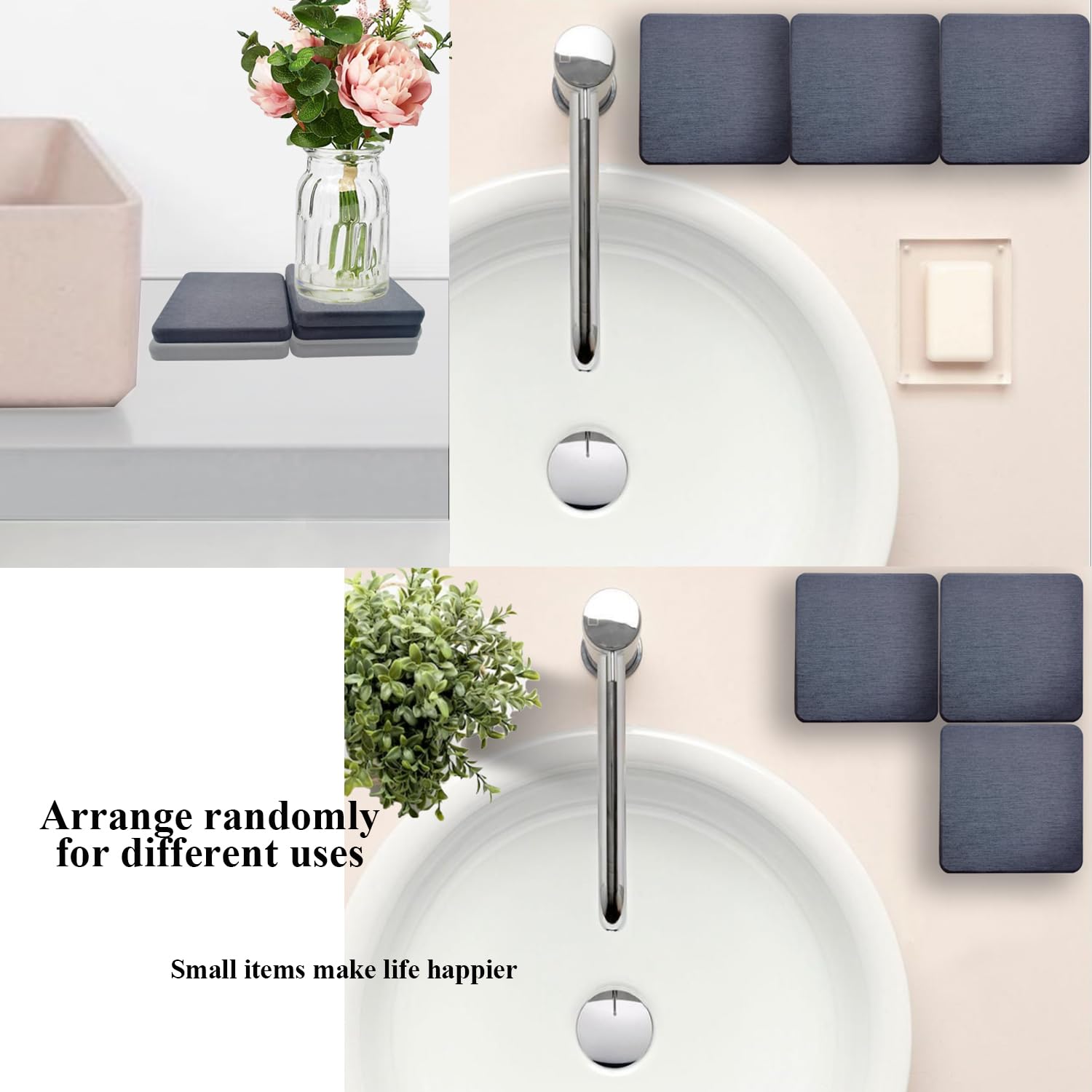 Mucco Water Absorbing Stone Tray For Sink, Premium Diatomaceous Earth Soap Holder Dish,Water Absorbent Diatomite Coasters, Fast