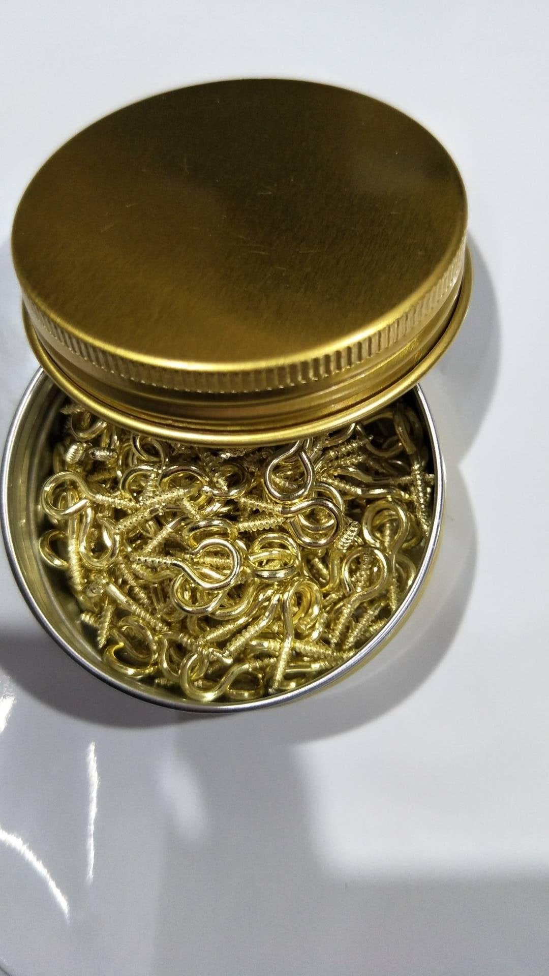 2 Oz.Tins Gold Aluminum Metal Tin Round Screw Top Lid Containers Metal Storage Tin Jars Aluminum Tin Cans Travel Storage Tins Fo