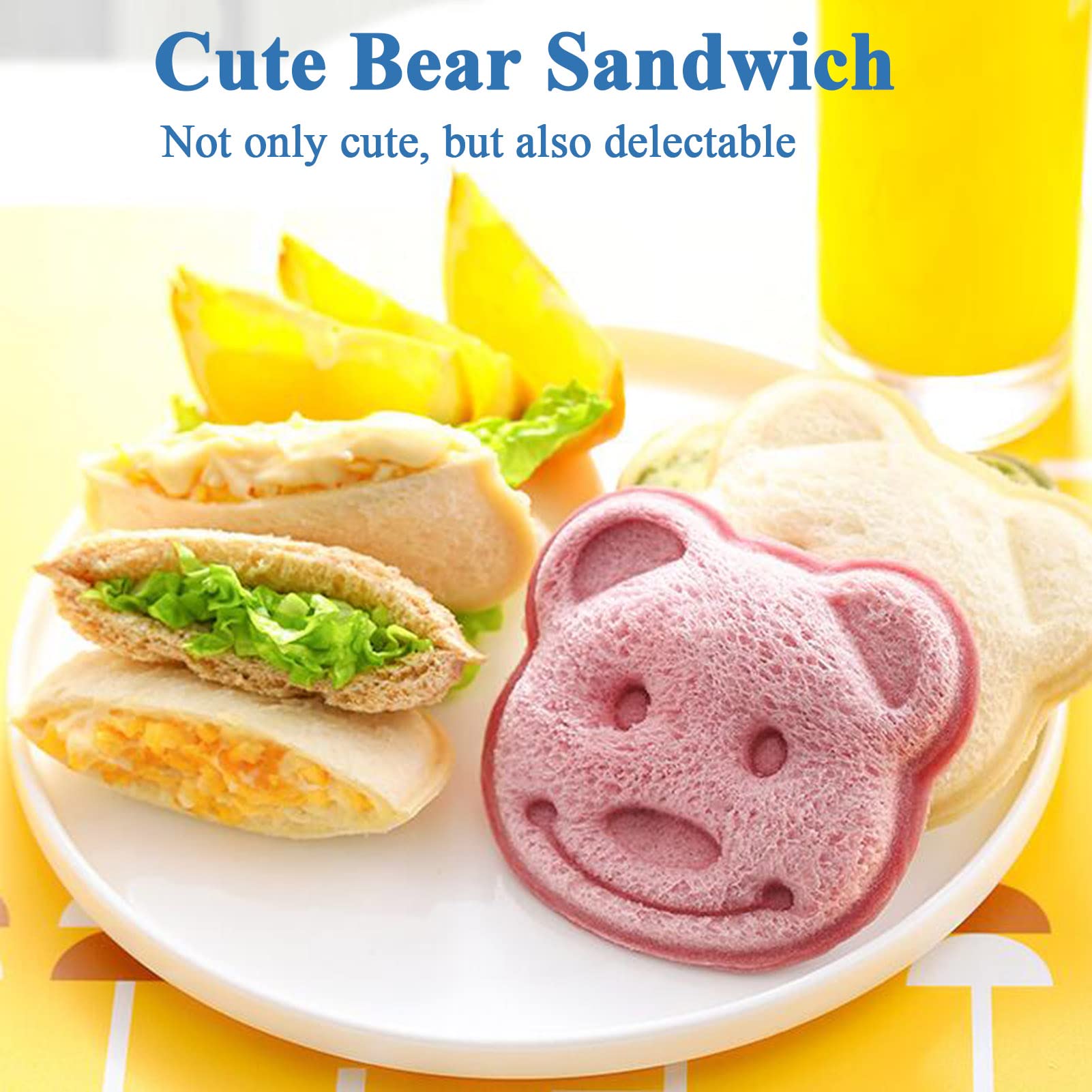 Sandwich Cutter, 5 Pcs Sandwich Cutter And Sealer For Kids, Mini Cartoon Bear Squirrel Dolphin Sea Dog Bread Cutter Sandwich Cut
