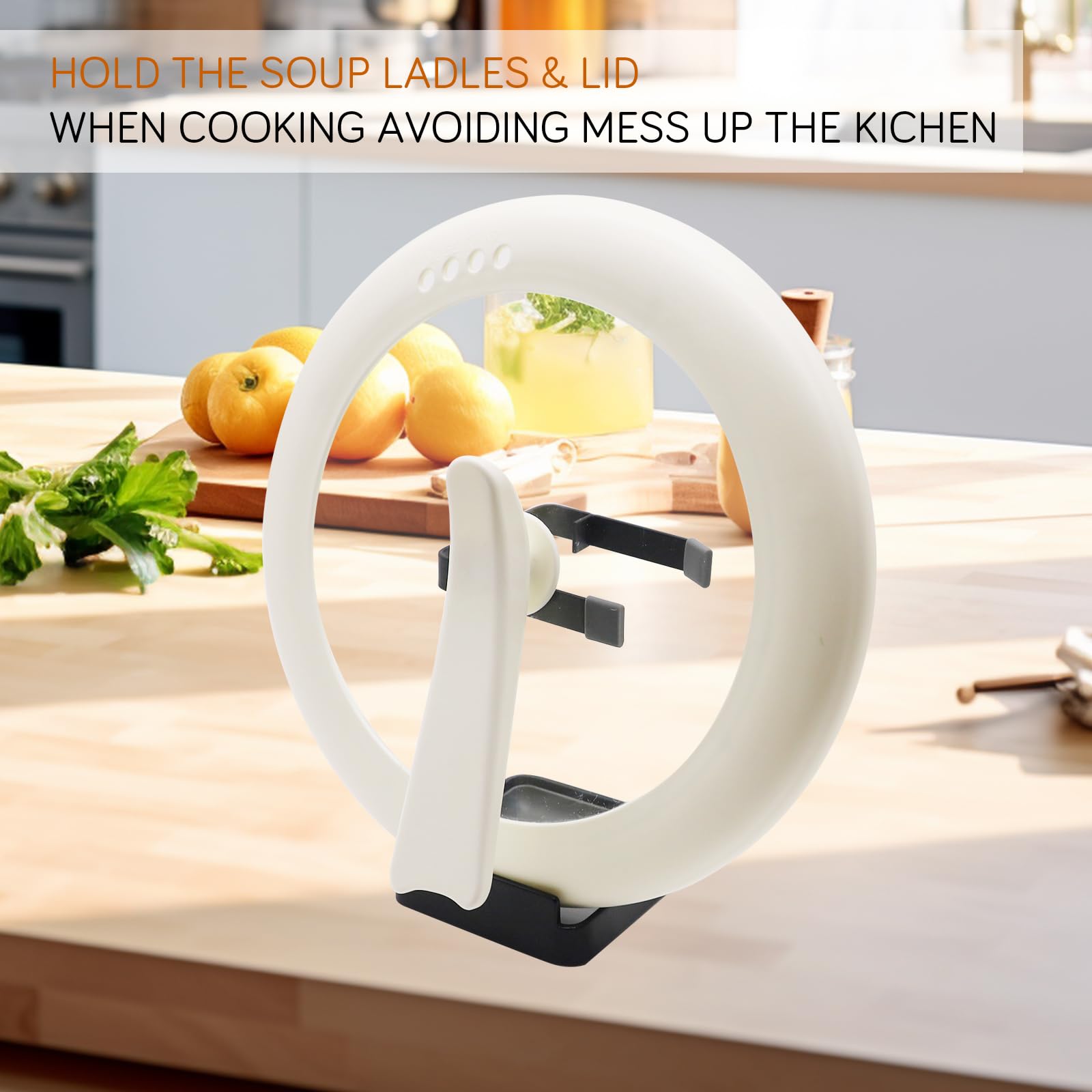 Vocheer Pot Lid Holder, Kitchen Organizer Rack Spoon Rest Rack Holder-Lid Stand For Utensils In Kitchen, Black