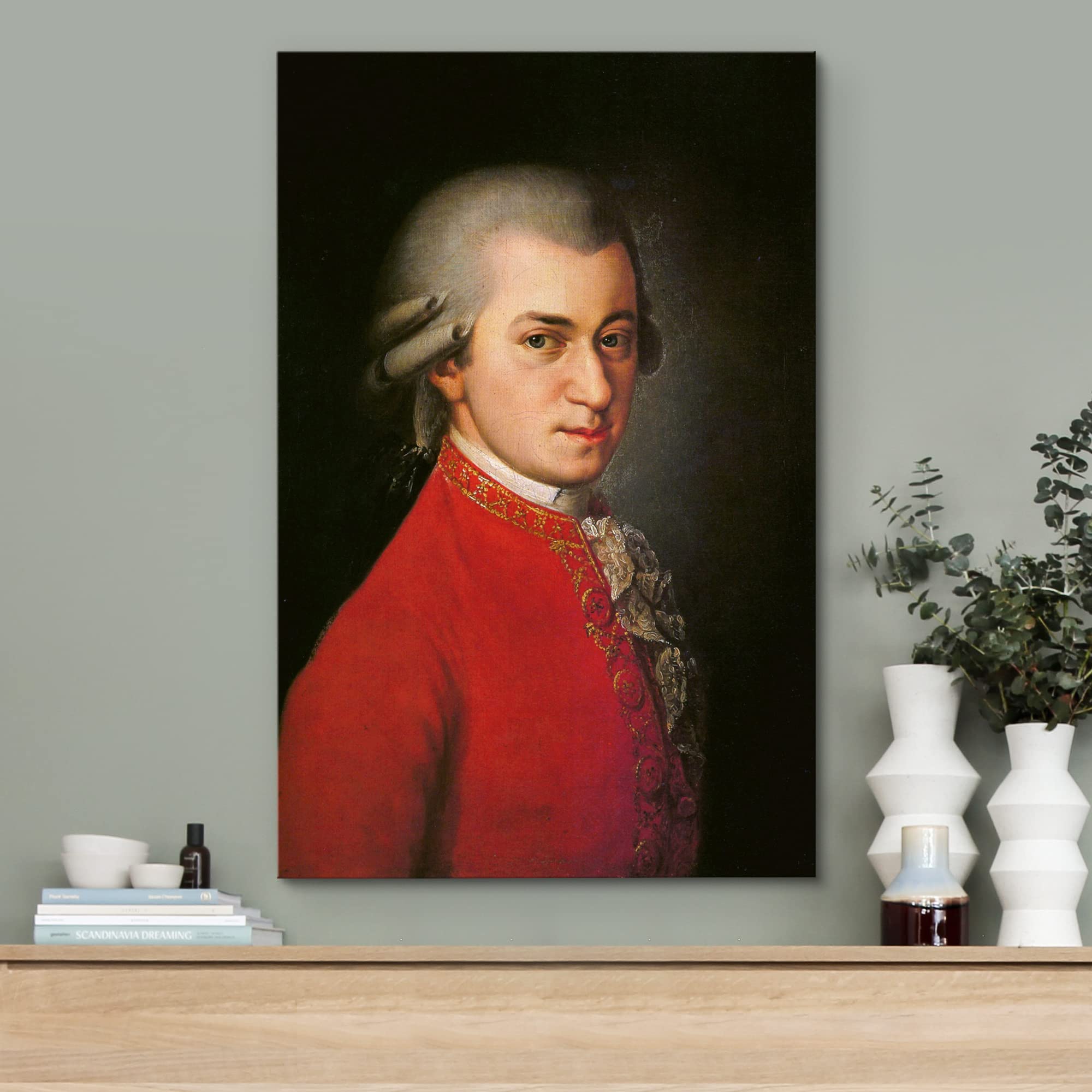 wall26 Canvas Print - Mozart Portrait Art, Colorful Design, 36"x24", Canvas Material