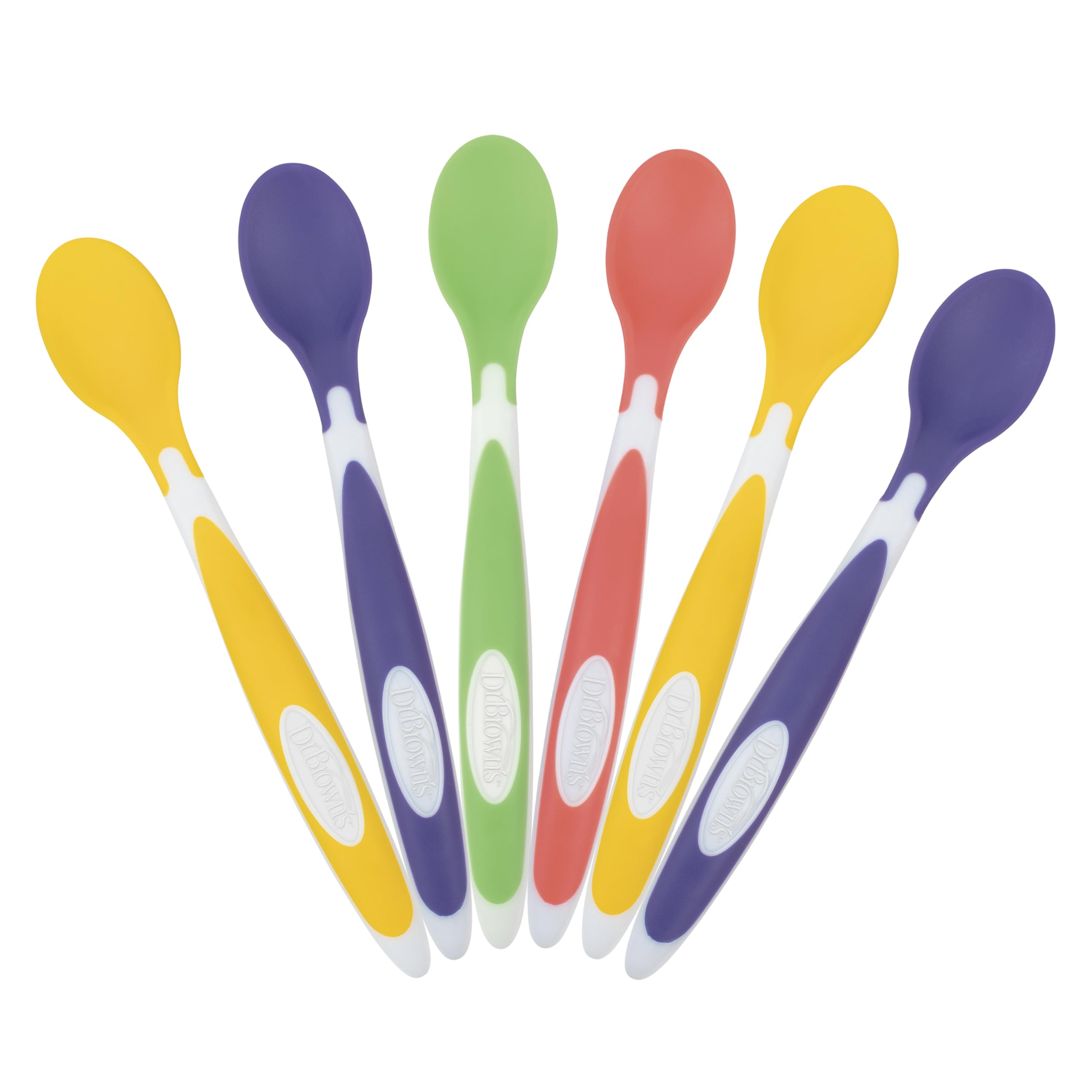 Dr. Browns SoftTip Toddler Spoons with Long Handle for BabyLed Weaning, BPA Free (Pack of 6)