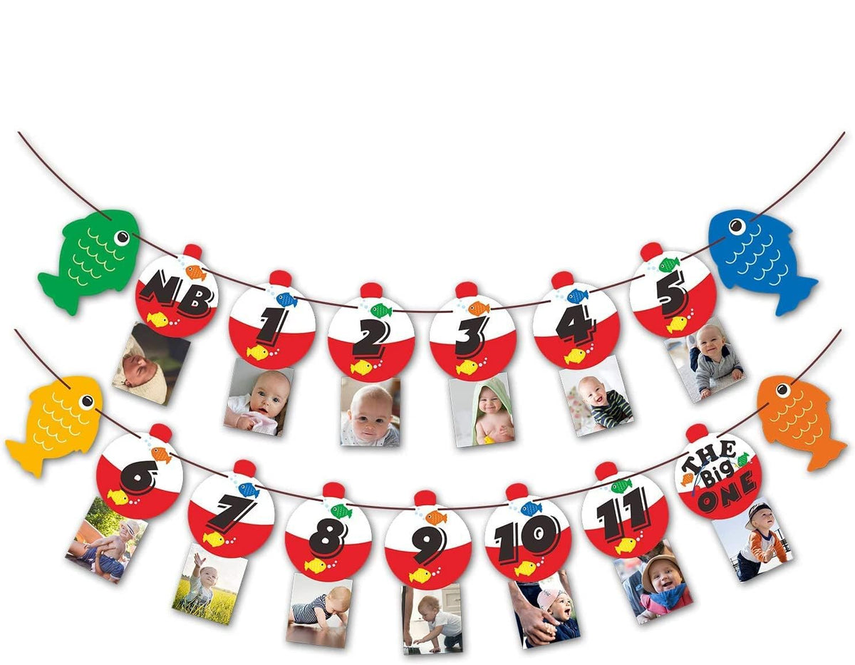 Yaaaaasss! The Big One Bobber Gone Fishing Baby Monthly Photo Banner Little Fisherman Garland First Year Milestone Boys Photo Pr