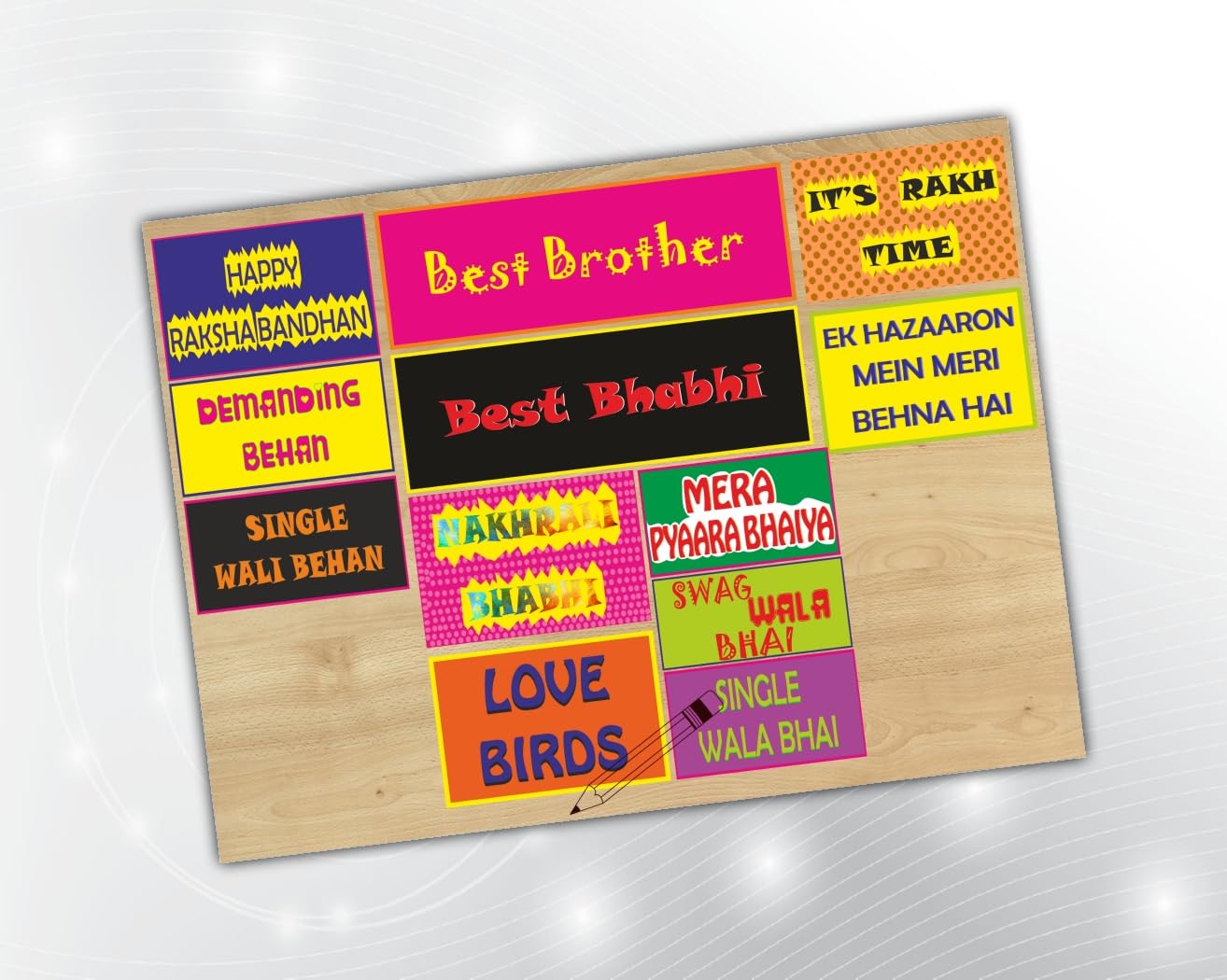 PartyStuff Rakhi Theme Props  Rakhi Party Speech Bubbles (12 Cards)