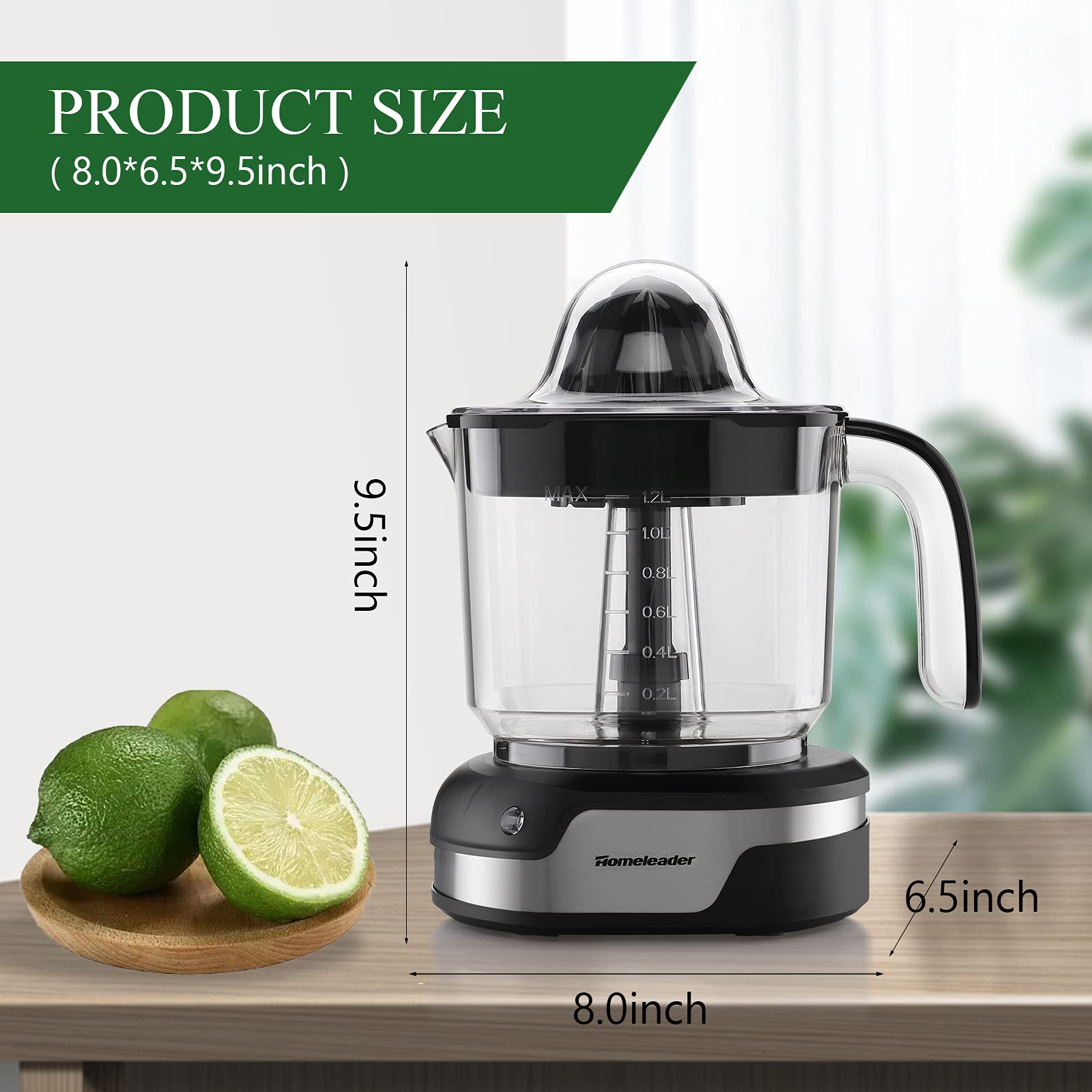 Homeleader Electric Citrus Juicer, Lemon Squeezer With Powerful Motor And Led Working Lamp, Orange Juicer For Grapefruits, Orang