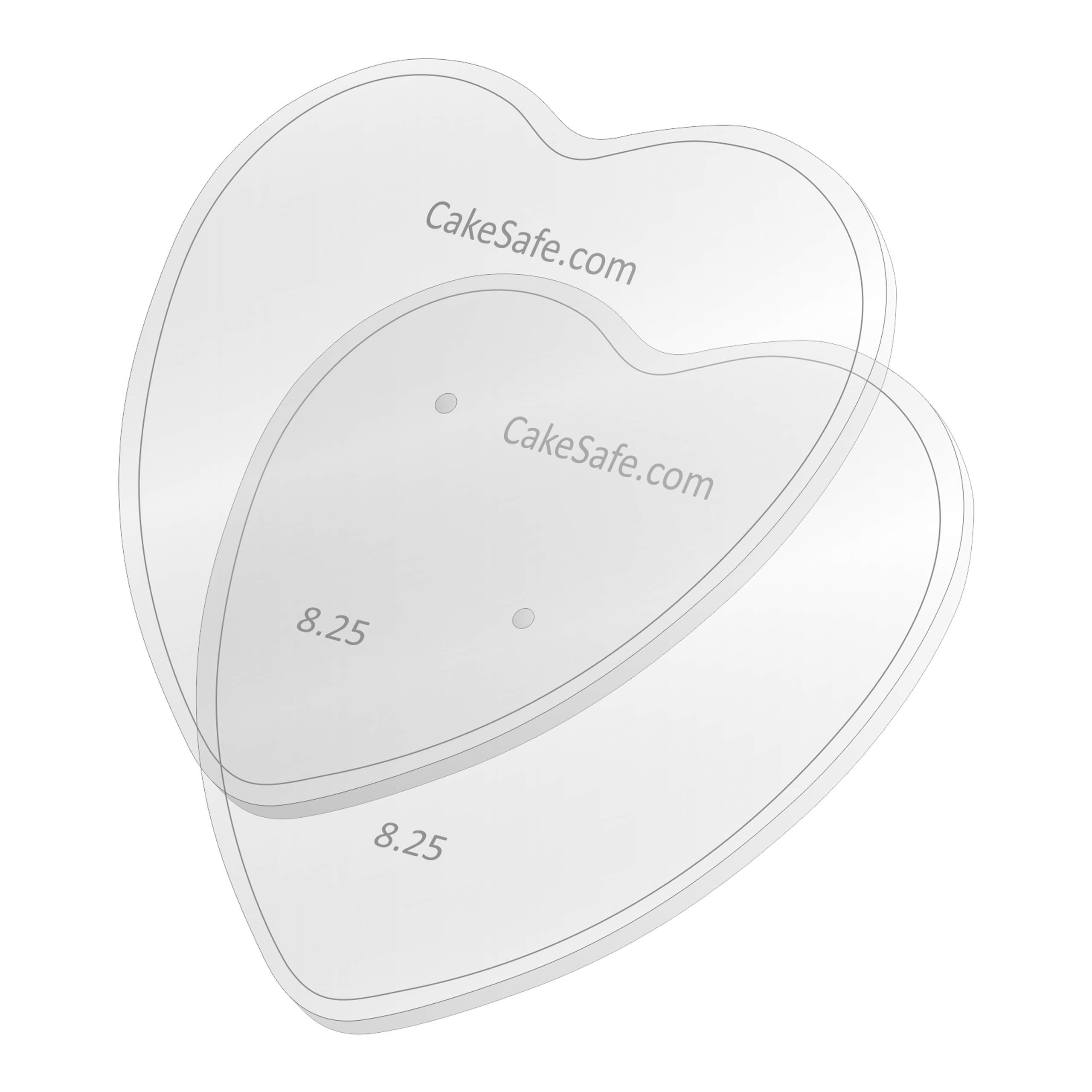 Cakesafe - 2-8.25    Heart Shaped Clear     Acrylic Disks - Perfect Icing Tool To Smooth The Buttercream On Your Cakes