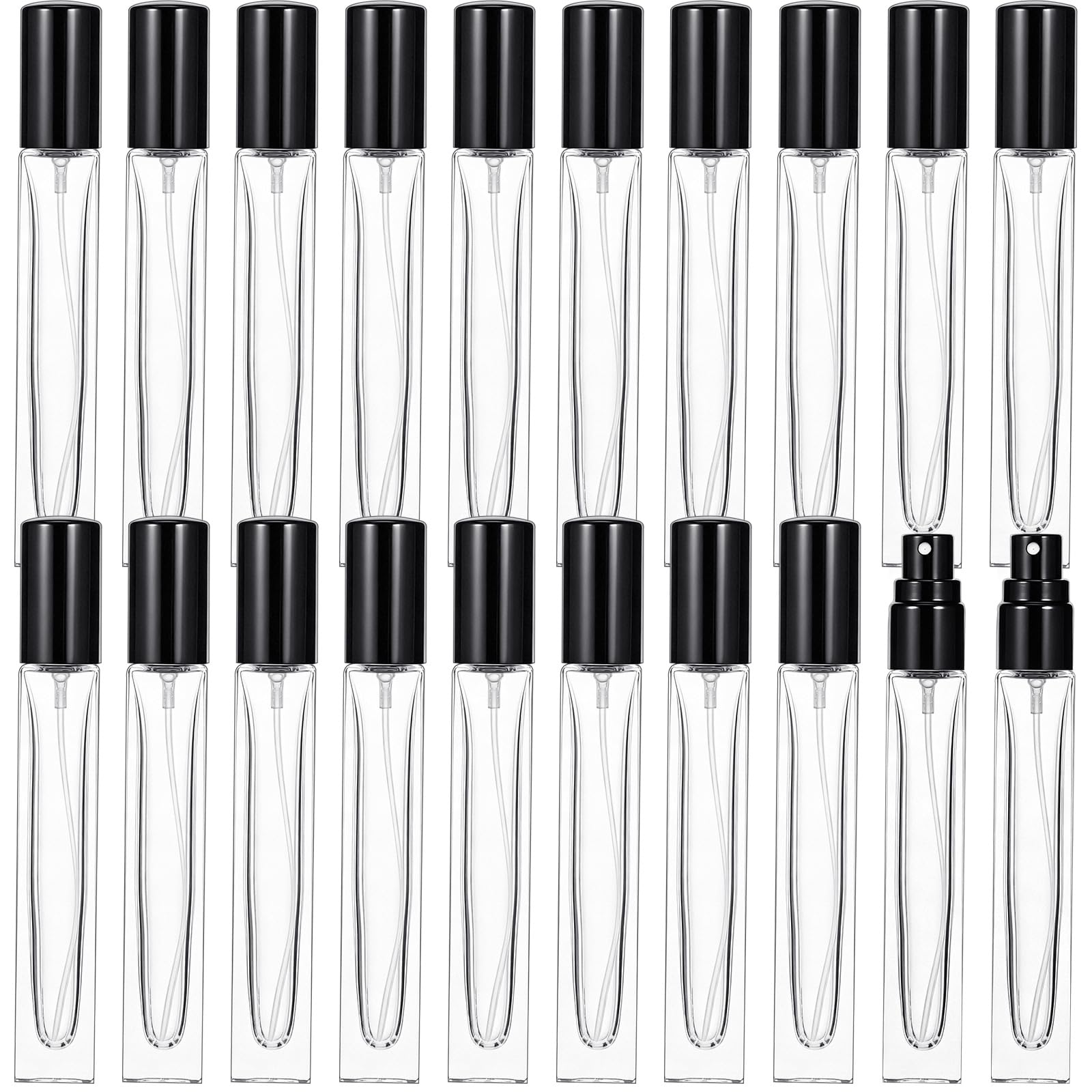 AojSup 20 Pcs Refillable Perfume Spray Bottles With Glass Atomizer, 10 Ml Mini Travel Perfume Containers Empty LeakProof Portab