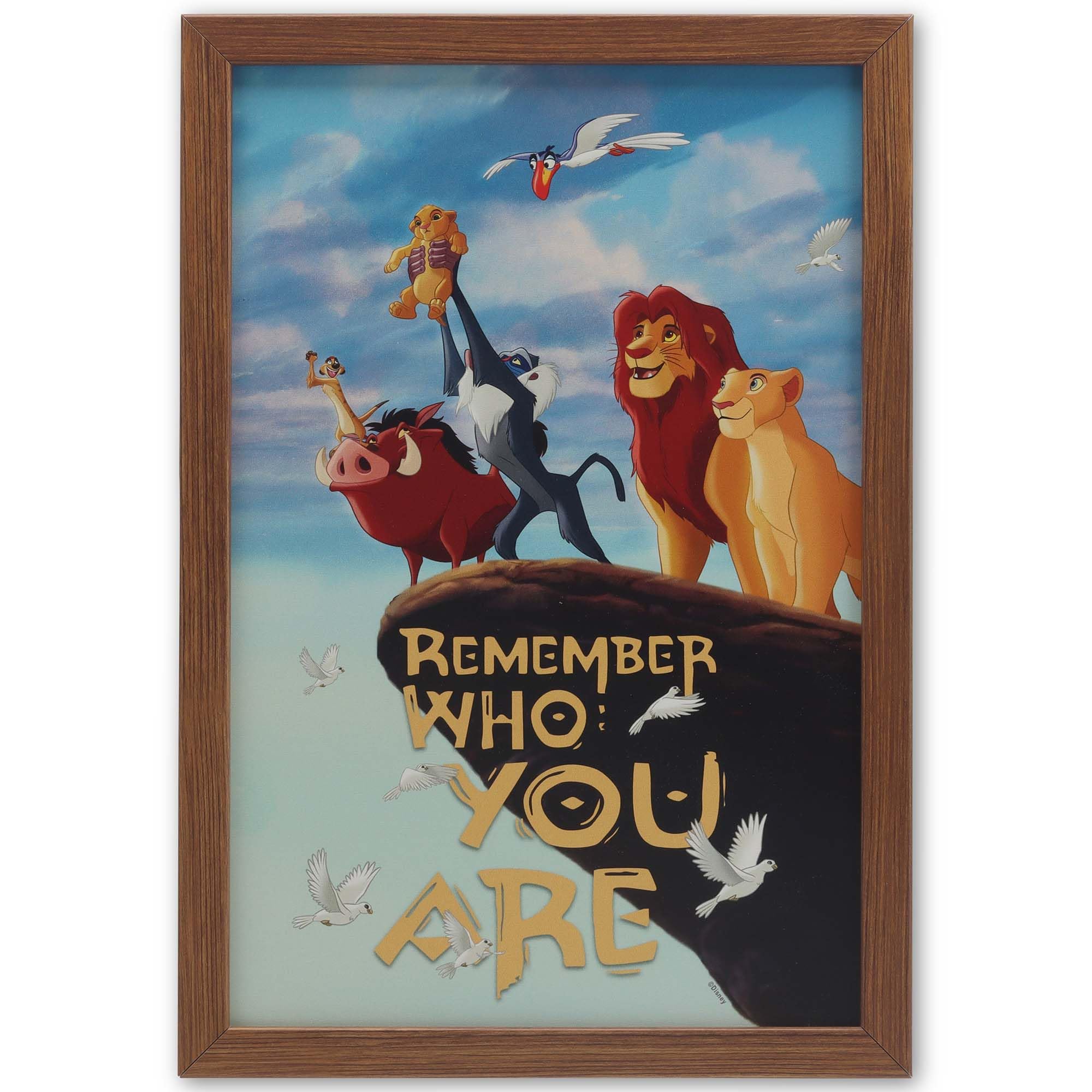Disney The Lion King Remember Who You Are Framed Wood Wall Decor - Inspirational Pride Rock Wall Art for Home