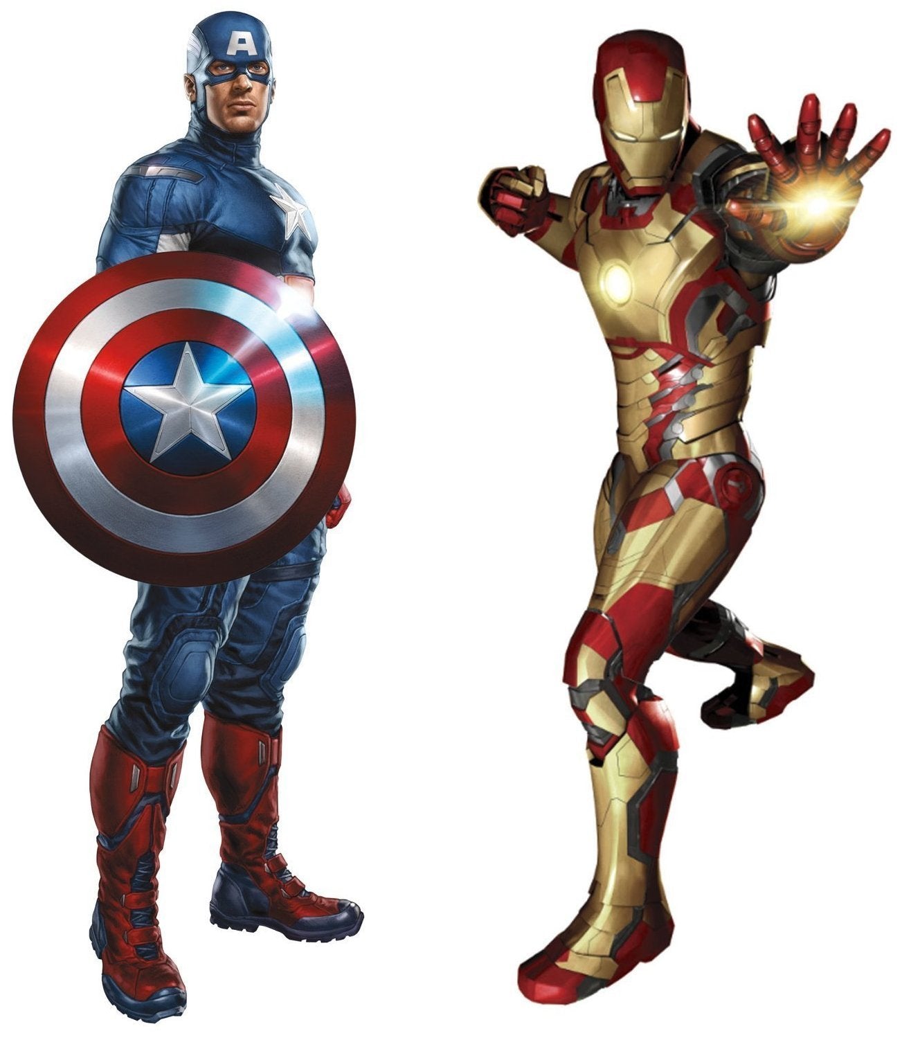 Marvel Superheroes Avengers Comic - Civil Wars - Captain America Vs Iron-Man Giant Wall Decal Sticker Bundle
