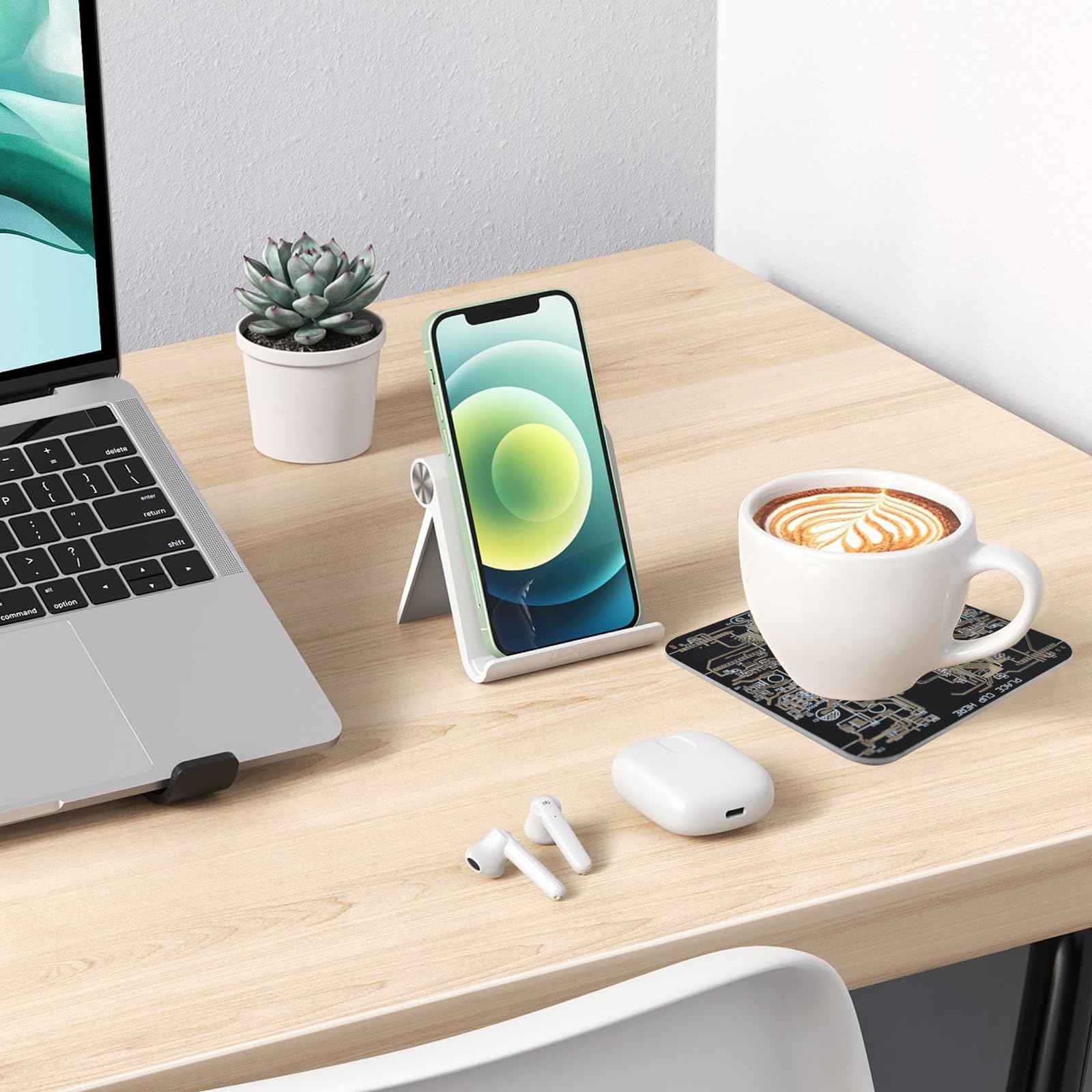 2 Pcs Circuit Board Coasters Coasters For Drinks In Pcb-Design Black Immersion Gold Circuit Board Coasters For Men Funny Drink C