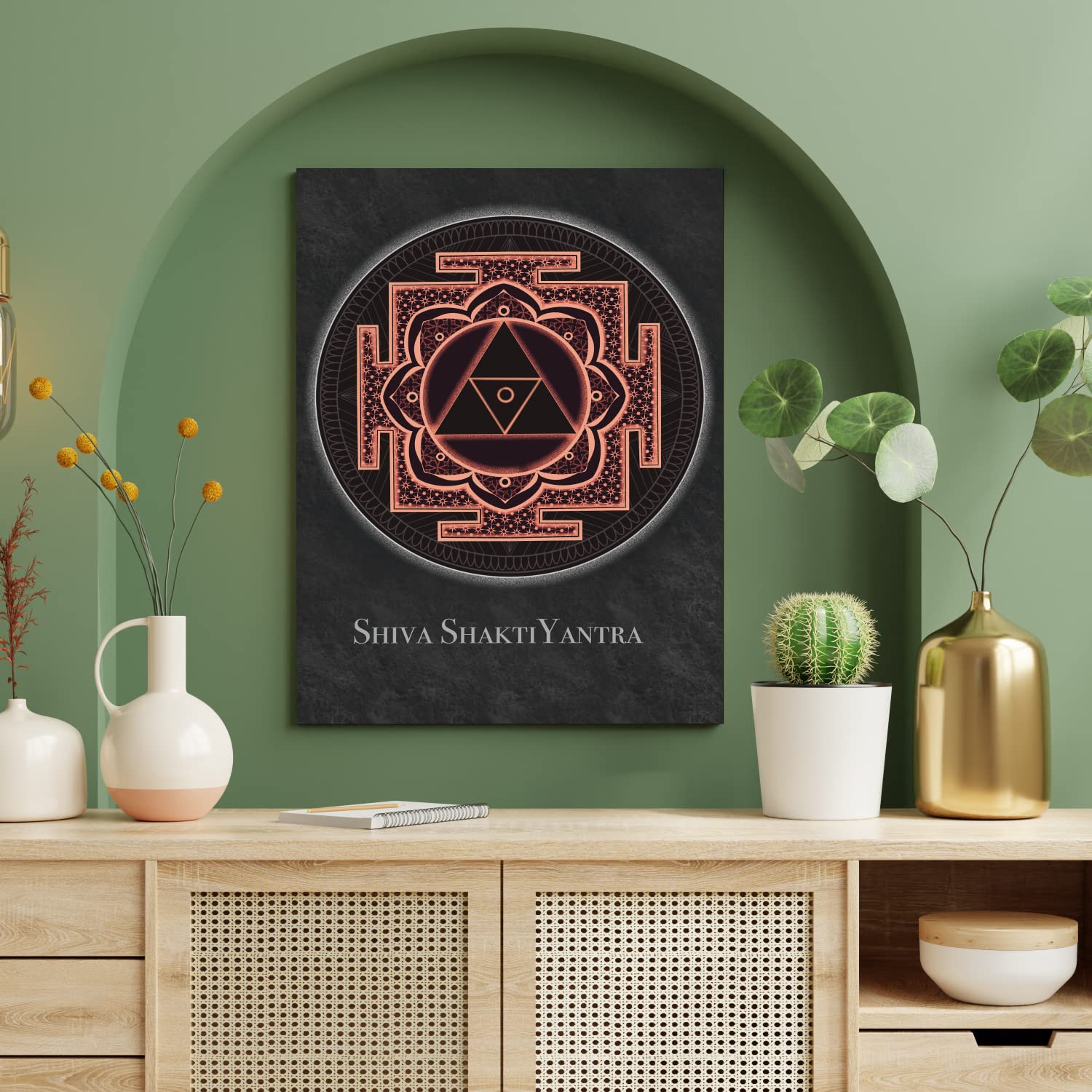 Chalk My Theme Shiva Shakti Yantra Wood Print Wall Art Home Decor, Living Room, Bedroom, Cafe, Room Painting For Wall Decoration