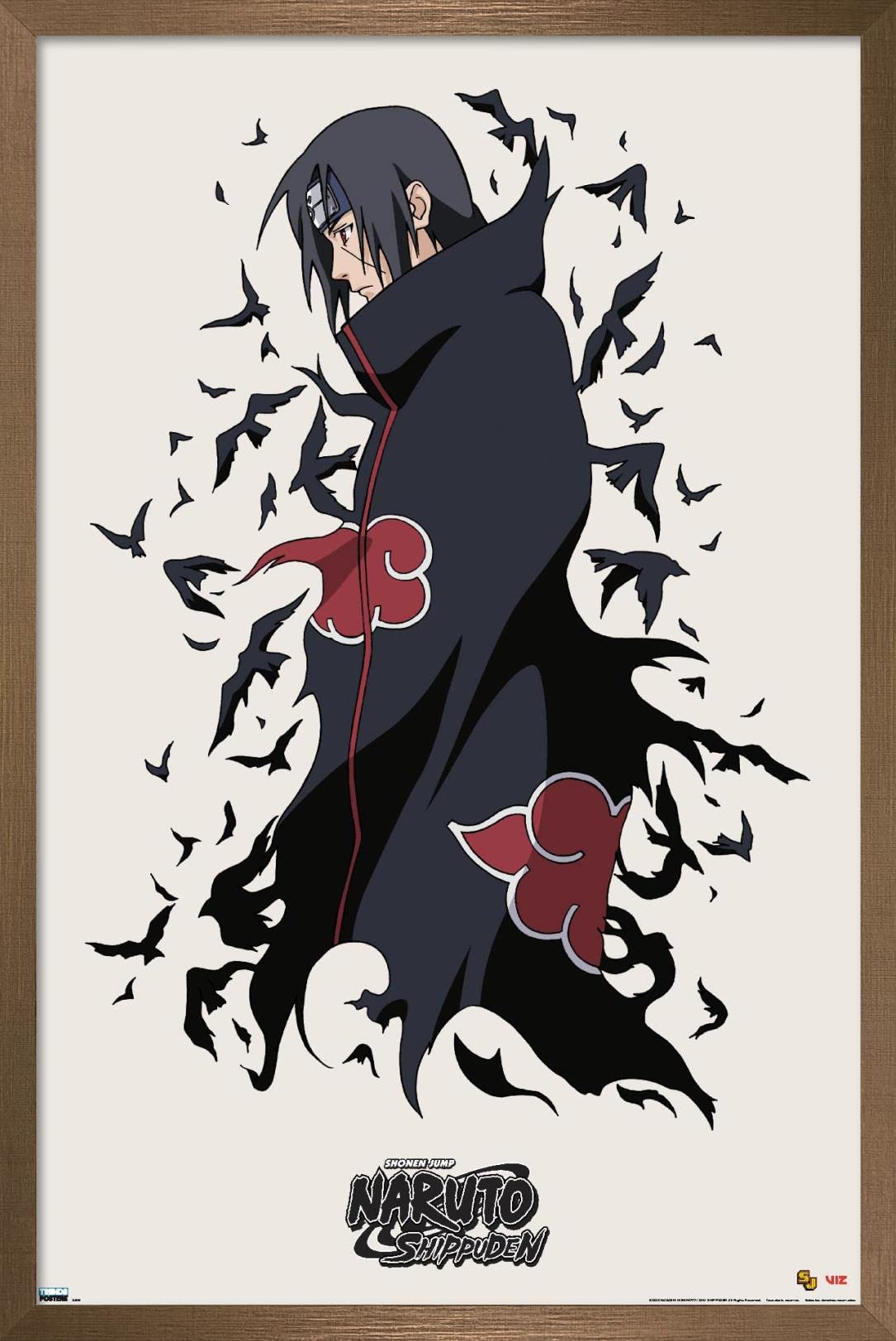 Trends International Naruto Shippuden - Itachi Wall Poster, 14.725'' X 22.375'', Bronze Framed Version