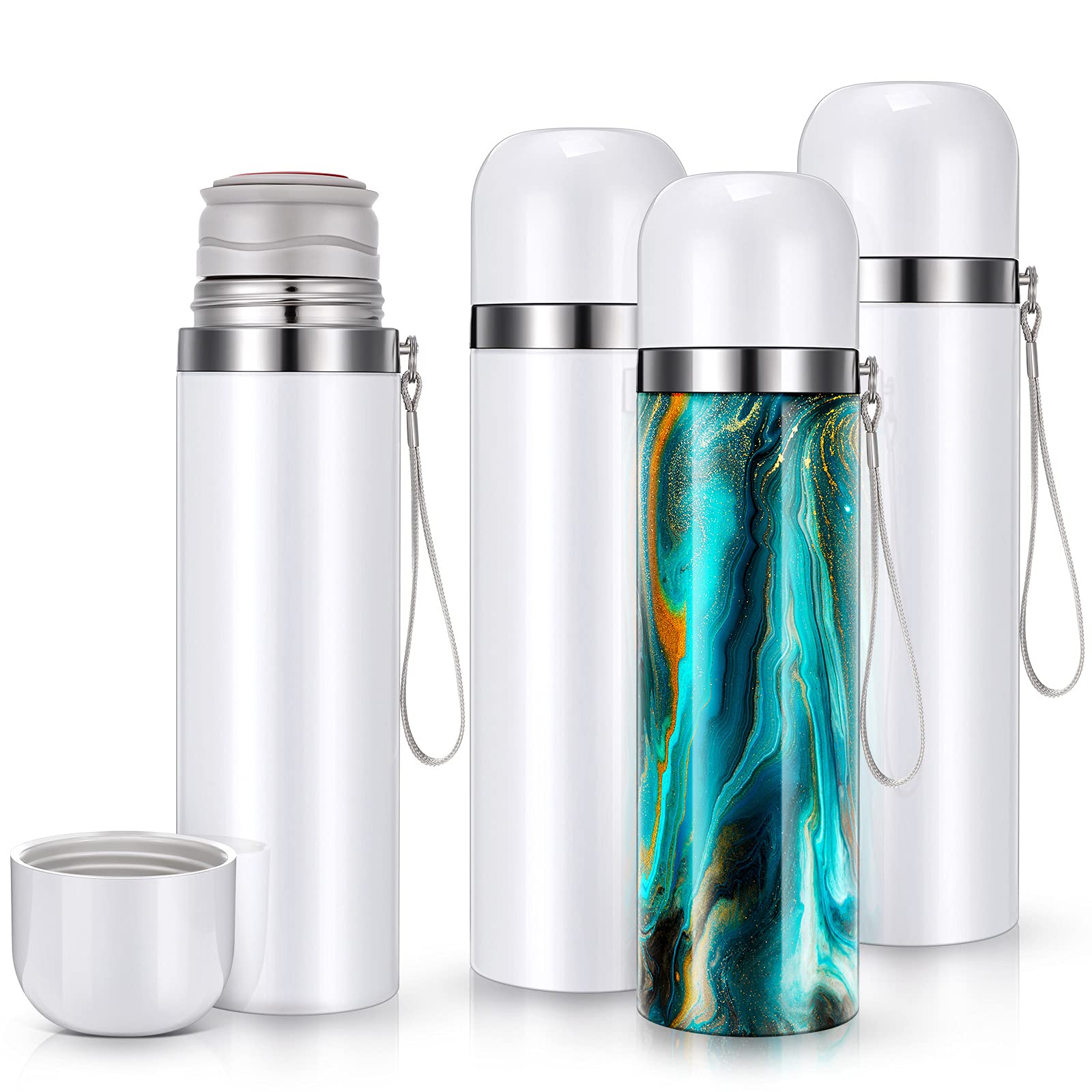 Geiserailie 18 Oz Sublimation Tumblers Vacuum Insulated Cups with Lid Blank White Stainless Steel Tumblers for Sublimation DIY C