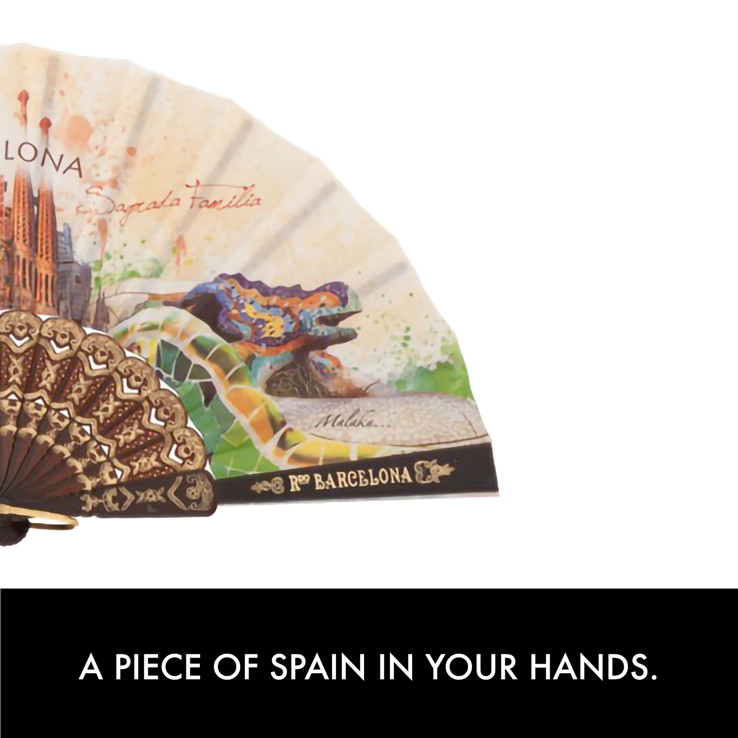 Ole Ole Flamenco Spanish Hand Fan from Barcelona - Flamenco Fan - Authentic Folding Fan - Spanish Hand Fans for Women, Dance, So