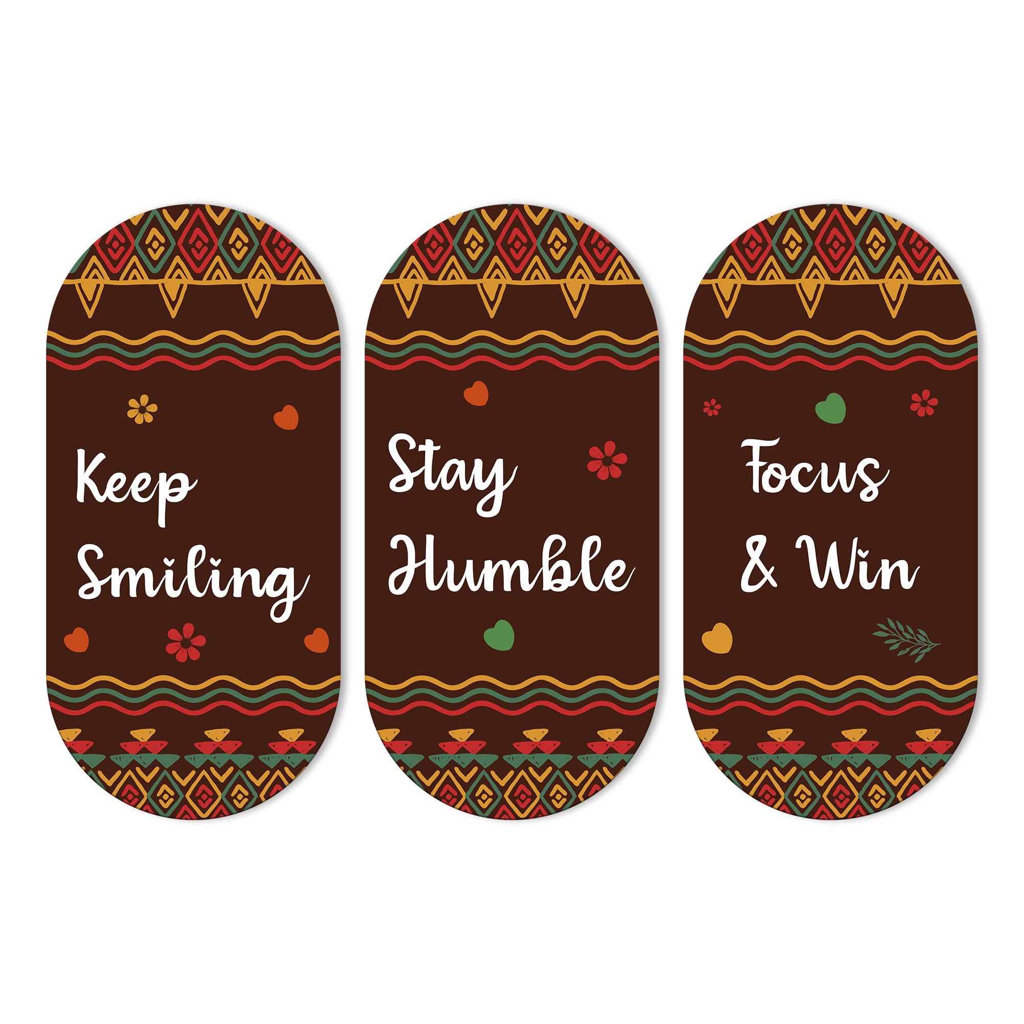 Artvibes Keep Smiling Positive Quotes Printed Wooden Wall Hanger For Home | Office | Living Room | Gift | Modern Decoration Item