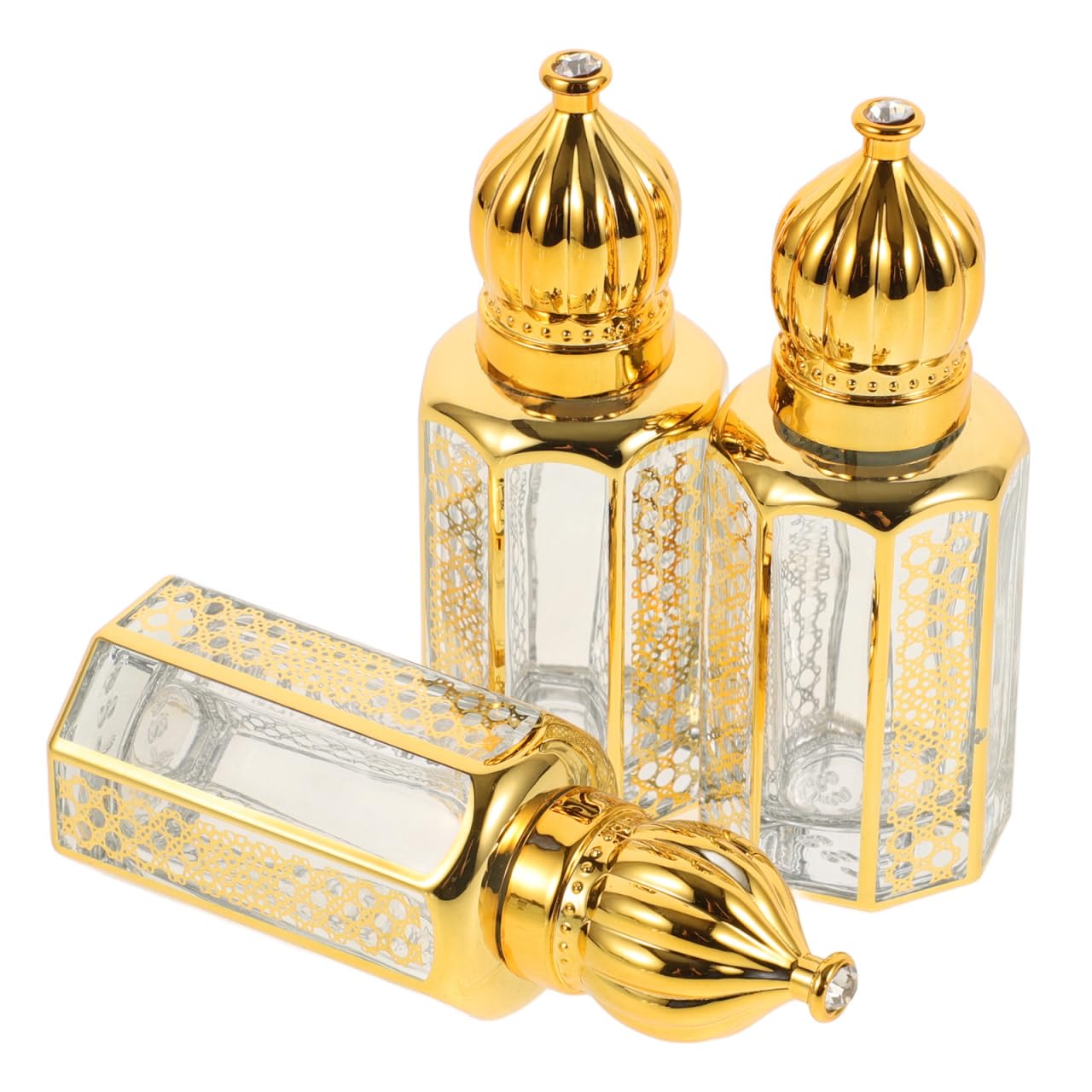 GALPADA Essential Oil Dropper Bottles 3 Pack Refillable Glass Containers for Perfume Aromatherapy and Travel Use Leak Resistant 