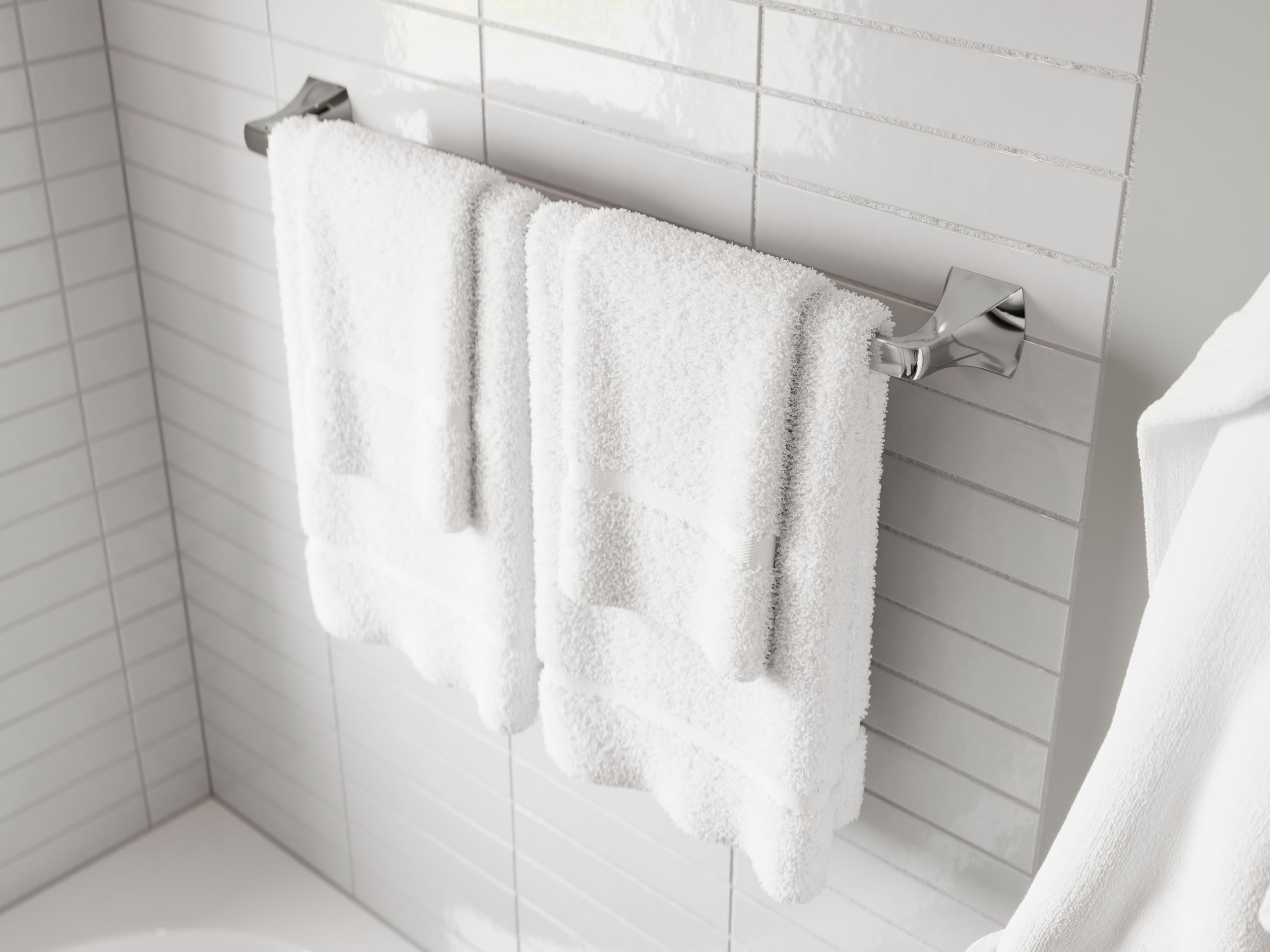Pfister Bruxie 3-Piece Bathroom Hardware Set With Towel Bar, Towel Ring, And Toilet Paper Holder, Wall-Mounted, Polished Chrome