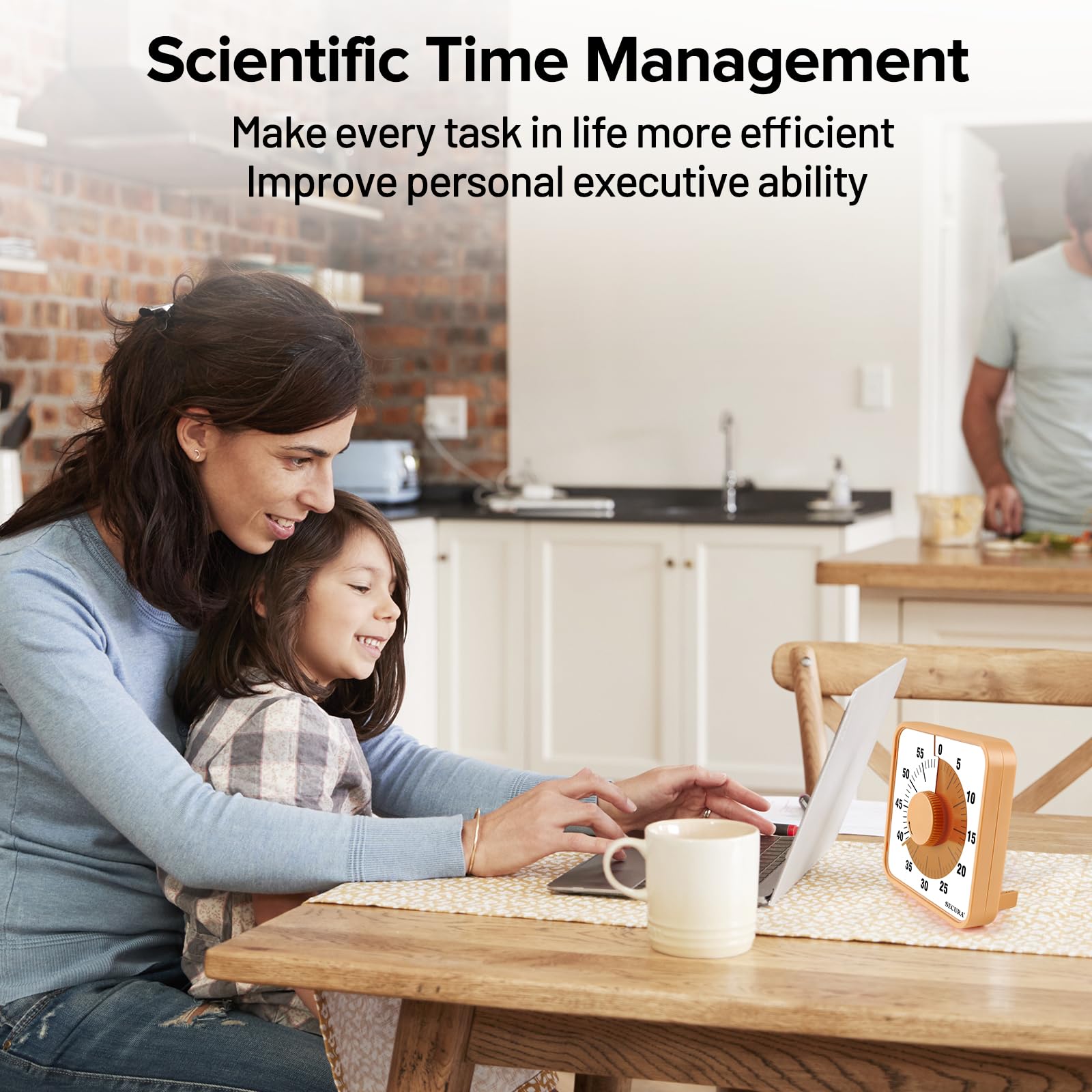 Secura 7.5 Inch Visual Timer, 60 Minute Oversize Countdown Visual Timer For Kids And Adults, Durable Mechanical Time Management