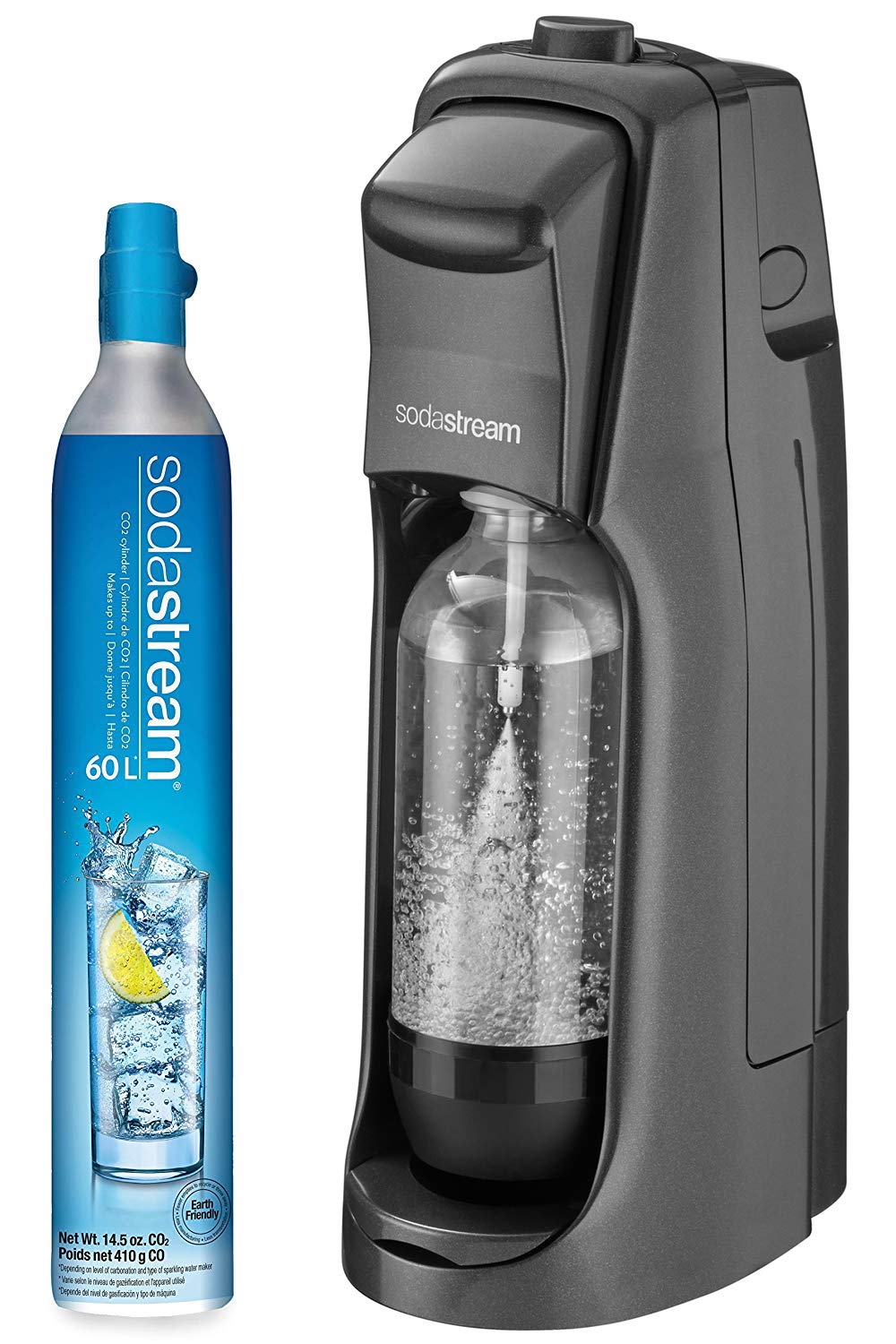 Sodastream Fountain Jet Sparkling Water Maker, Kit W/60L Cylinder, Black