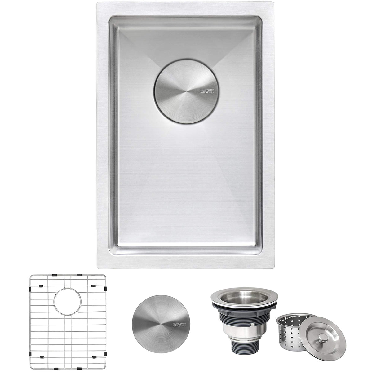 Ruvati 12 X 18 Inch Undermount Bar Prep Tight Raduis 16 Gauge Kitchen Sink Stainless Steel Single Bowl - Rvh7112