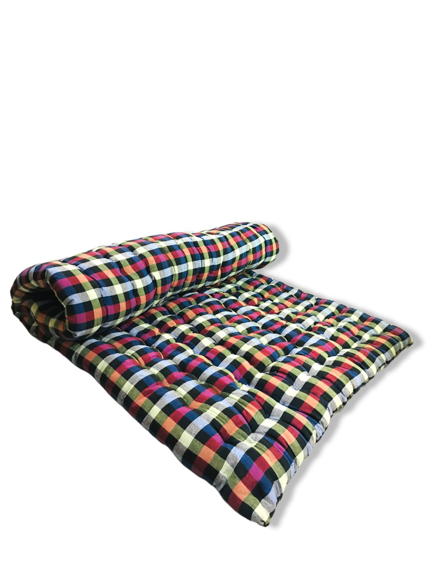ATOOTFUSION Deewan Size Soft Large Cotton Quilt Mat | Cotton Quilt Mattress Rollable Foldable Movable Mattress (2 Sleeping Capac