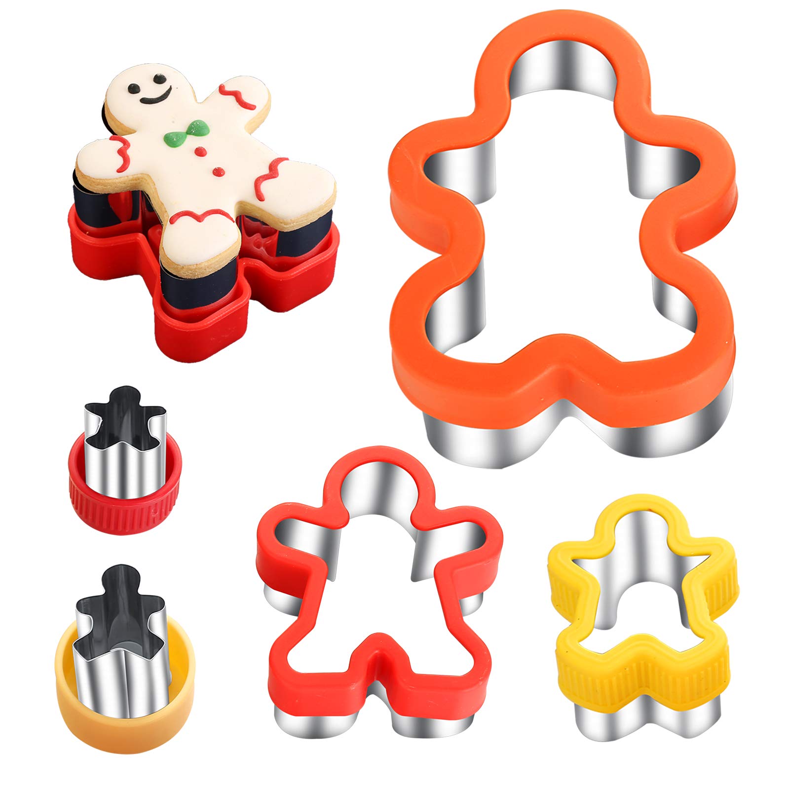 Etersion Gingerbread Cookie Cutters 5 Pieces 5 Sizes 1'' To 4.9'' Gingerbread Man Cookie Cutter