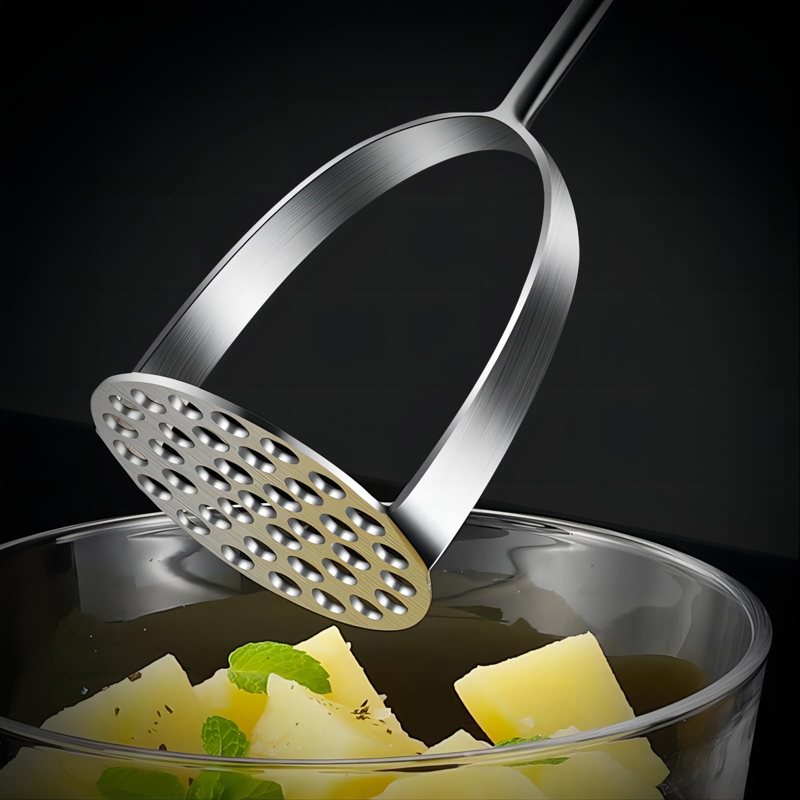 Greatlink Potato Masher,Heavy Duty Stainless Steel Kitchen Steel Potato Masher,Mashed Potatoes,Vegetables And Fruits.