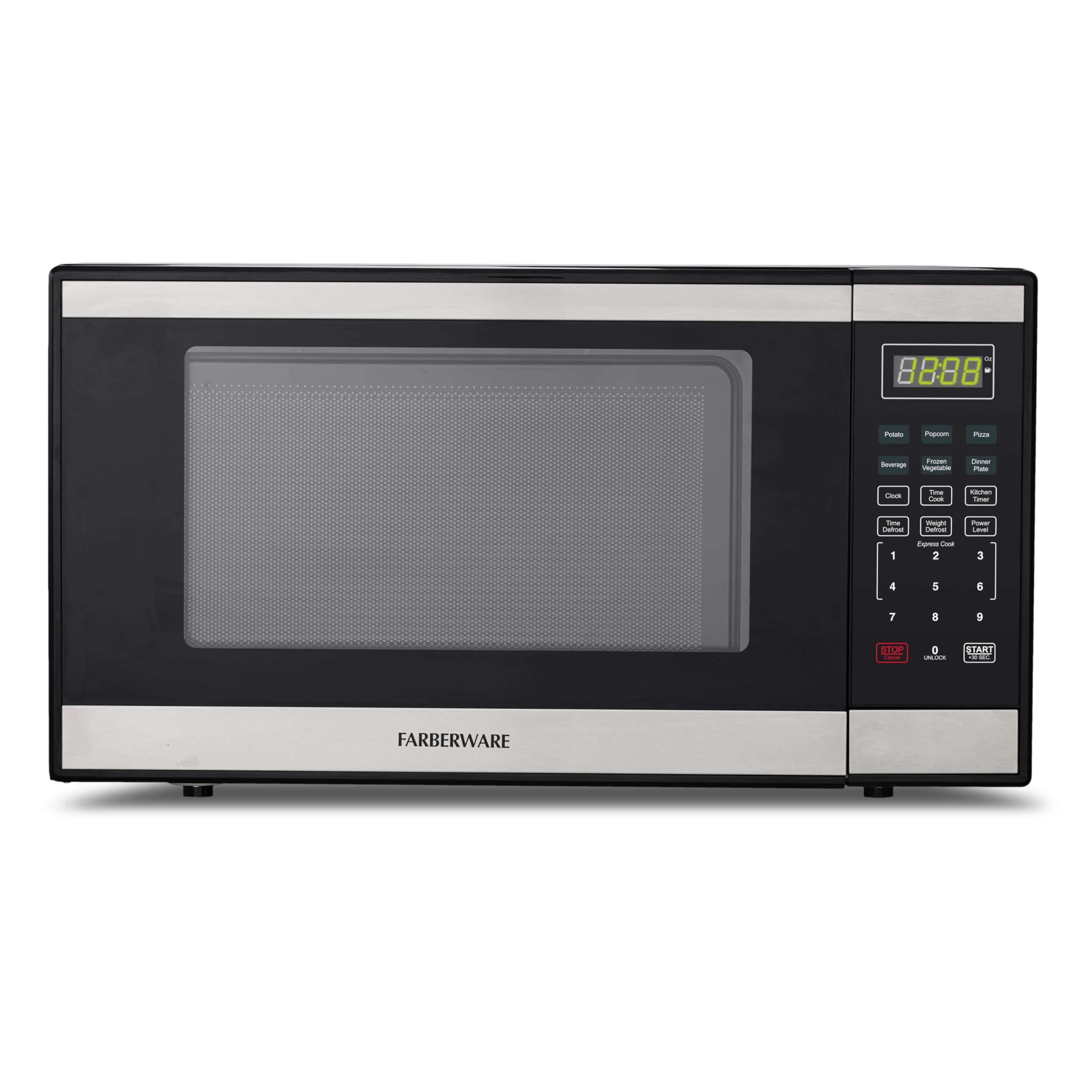 Farberware 1.1 Cu. Ft. Countertop Microwave Oven - 1000 Watts Power, Auto Cook Settings, Defrost, Easy Clean and Child Safety Lo