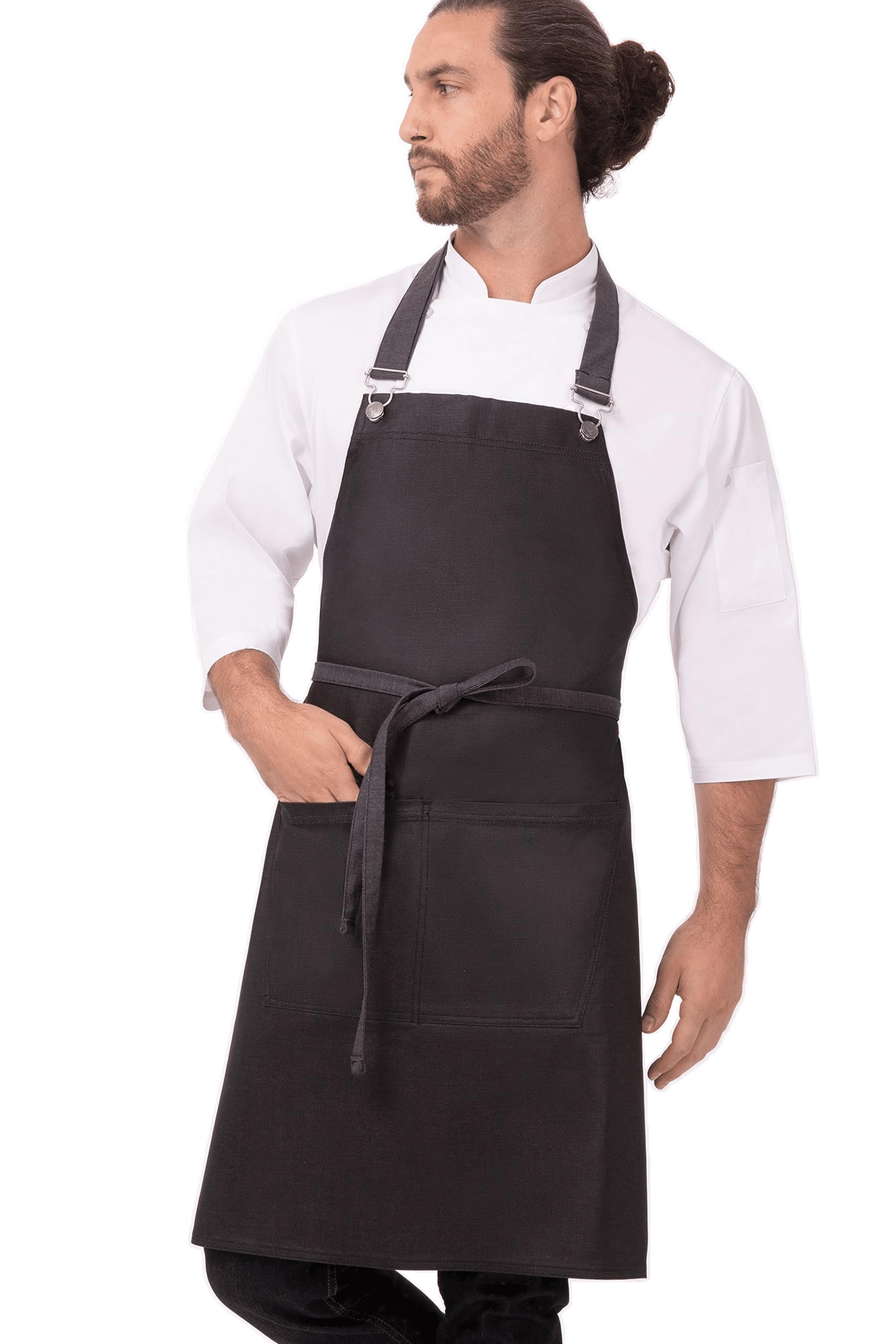 Chef Works Unisex Boulder Bib Apron, Purple/Black, One Size