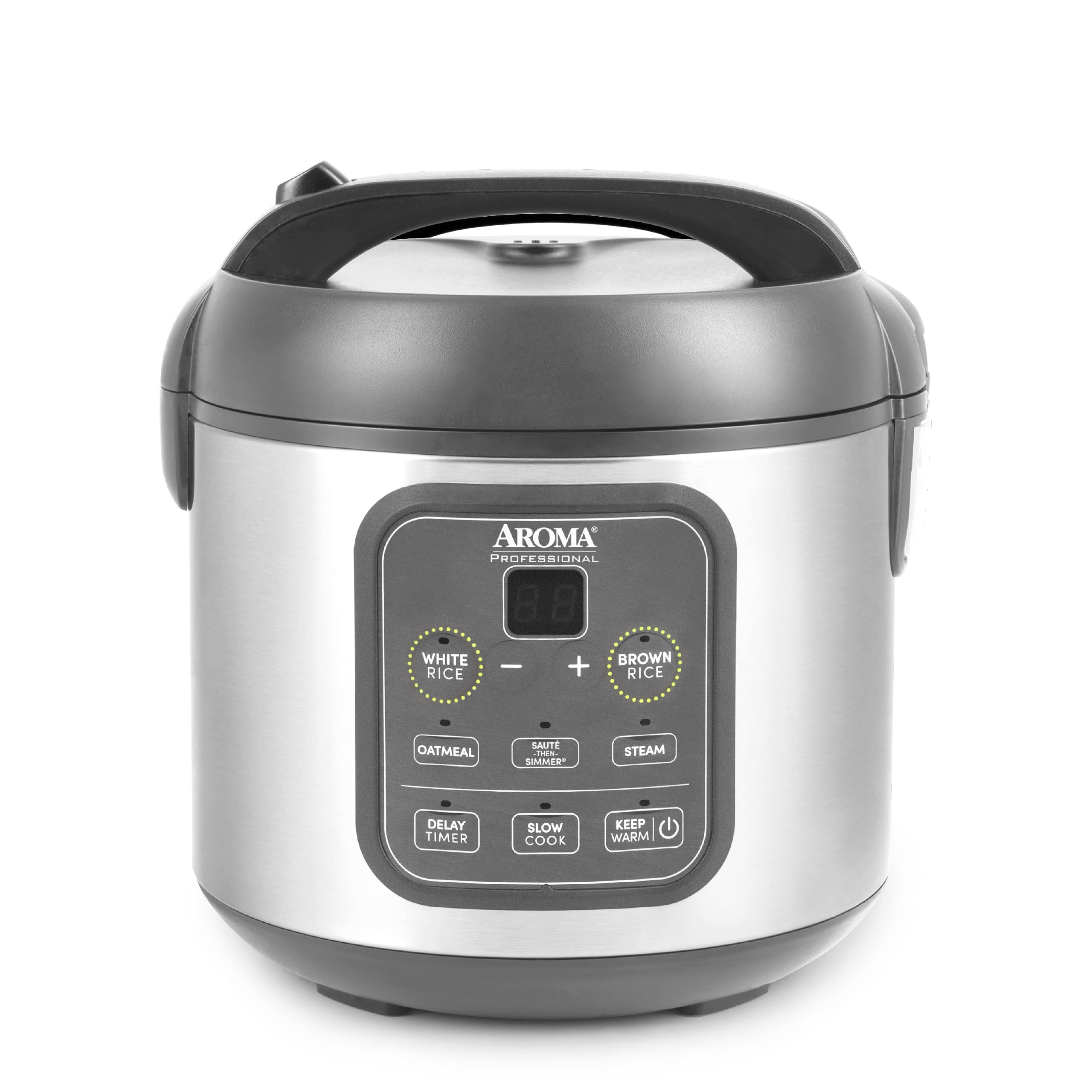 AROMA Professional Digital Rice Cooker, Multicooker, 4-Cup (Uncooked) / 8-Cup (Cooked), Steamer, Slow Cooker, Grain Cooker, 2Qt,
