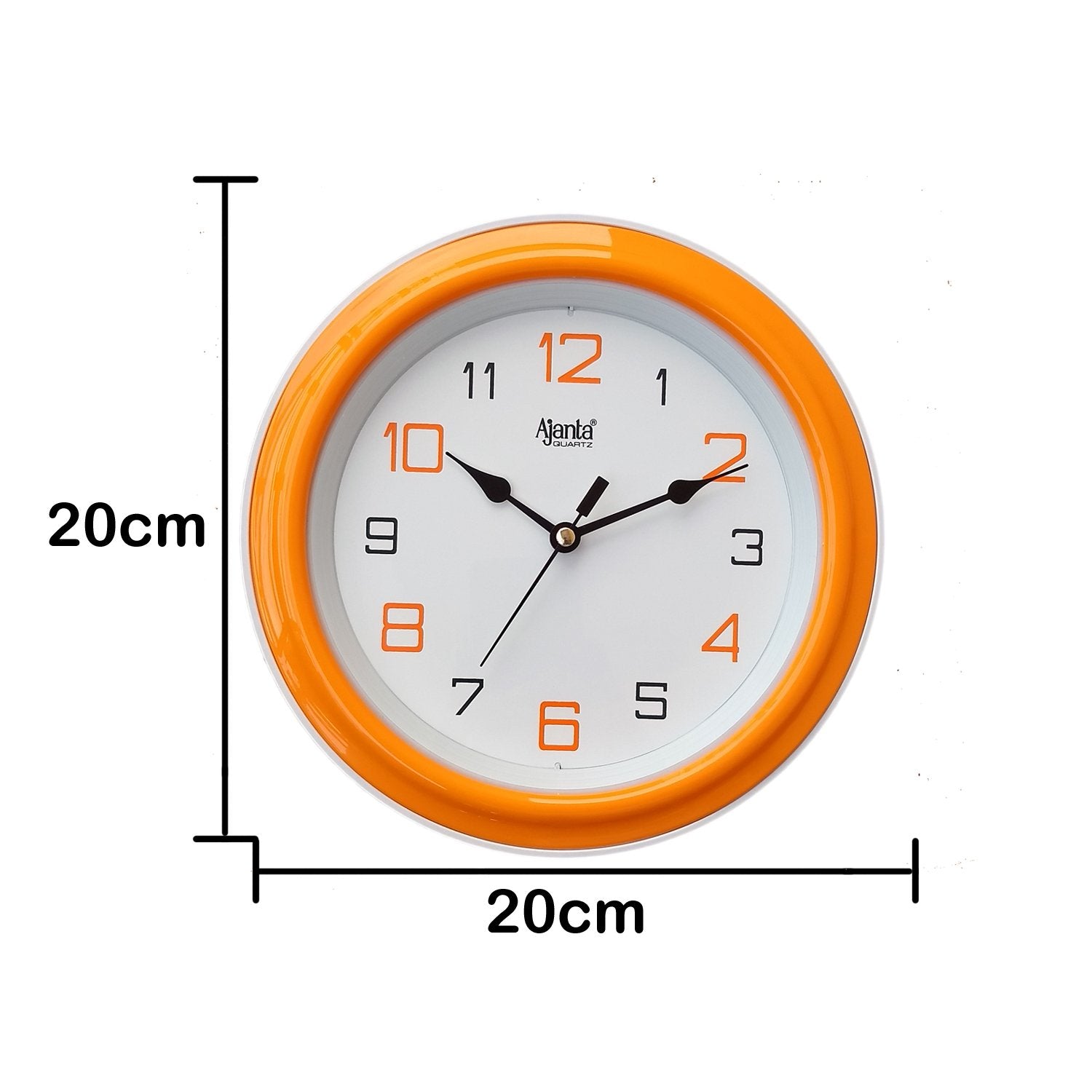 Ajanta Plastic Abstract Round Motion Analog Clock (20.5 X 20.5 X 3.5 Cm, Orange)